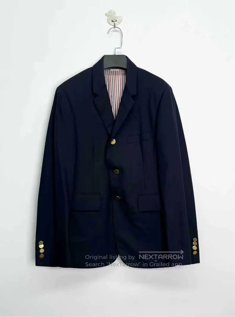 Thom Browne Thom Browne size 1 Blue Navy anchor gold buttoned suit jack Size 40S - 1 Thumbnail