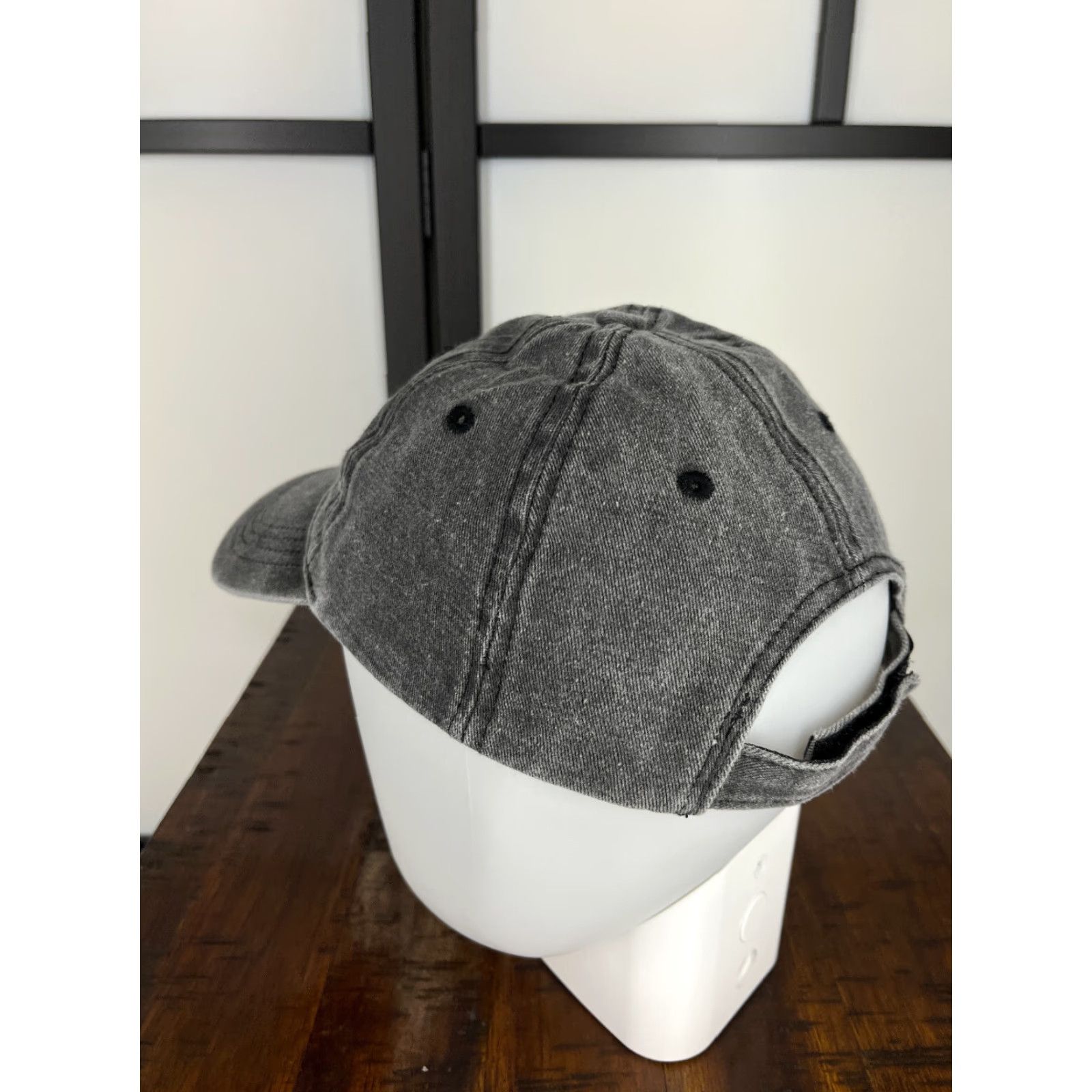 Vintage Lucky 7 Hat/Cap Adult One Size Gray Cotton Twill Strap Back Denim Look Casual Outdoor Baseball Cap Size ONE SIZE - 5 Thumbnail