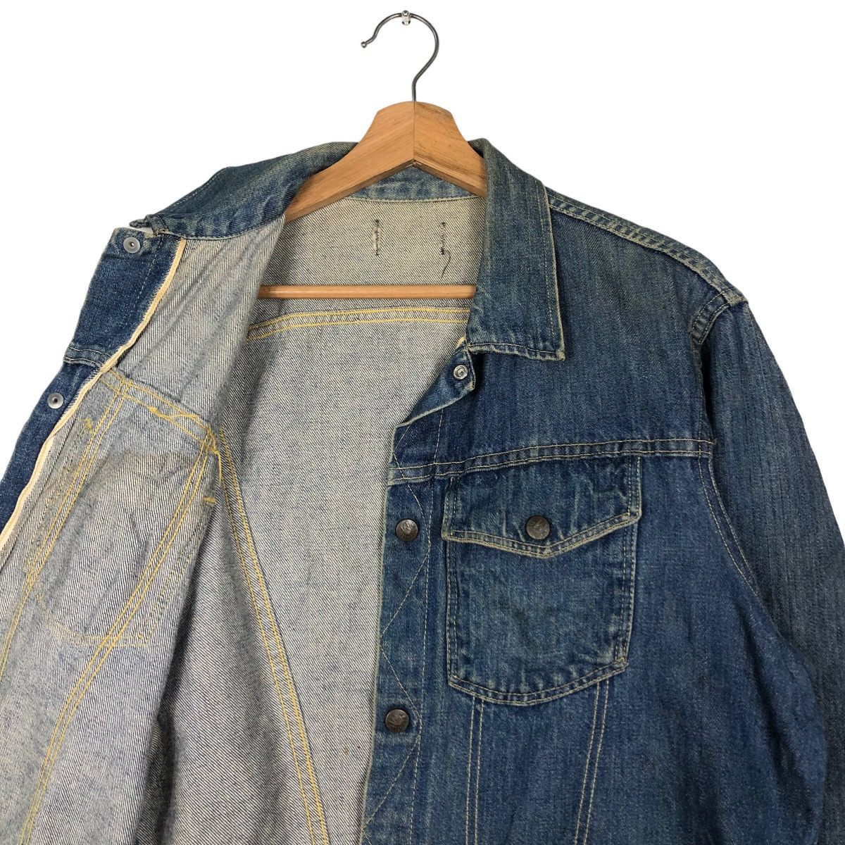 Japanese Brand 🔥Vintage Biker Denim Trucker Jacket Made Well Union Made Size US M / EU 48-50 / 2 - 12 Thumbnail