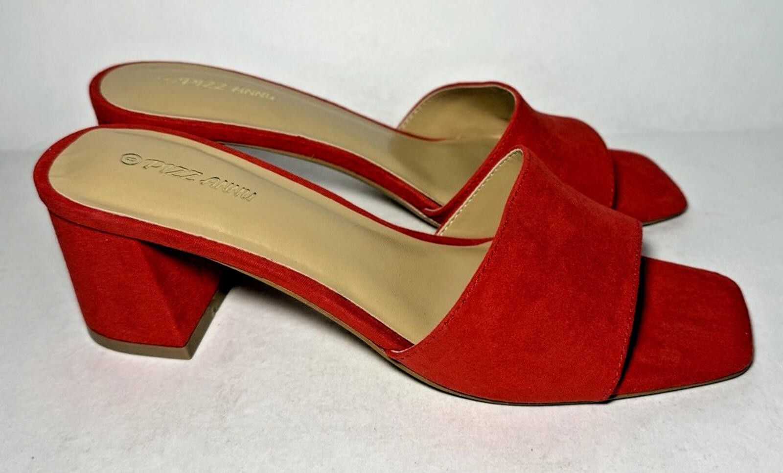 Other PIZZ ANNU Simone Chunky Block Heels Slip On Mule Red Size US 8 / IT 38 - 2 Thumbnail