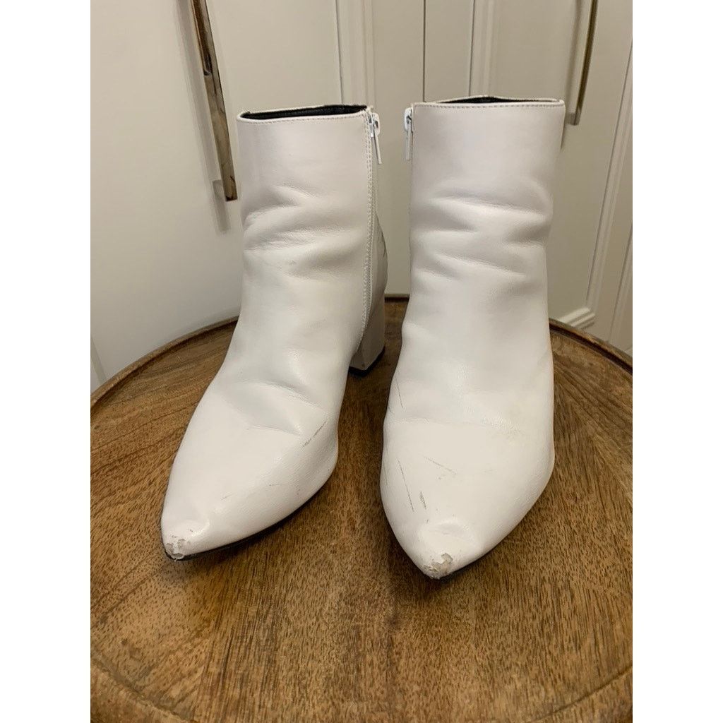 Shein SHEIN Women's White Ankle Booties Size 10 Block Heel Casual Size US 10 / IT 40 - 2 Thumbnail