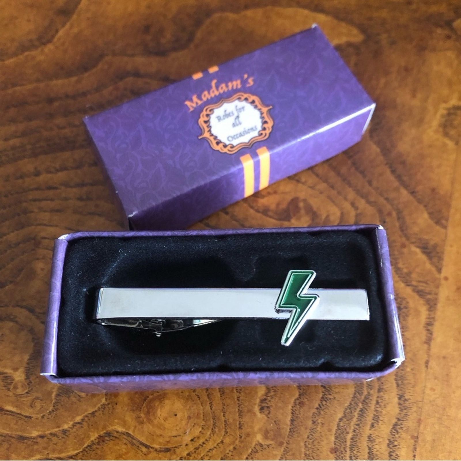 Men’s Madam’s lightning bolt tie bar clip NIB