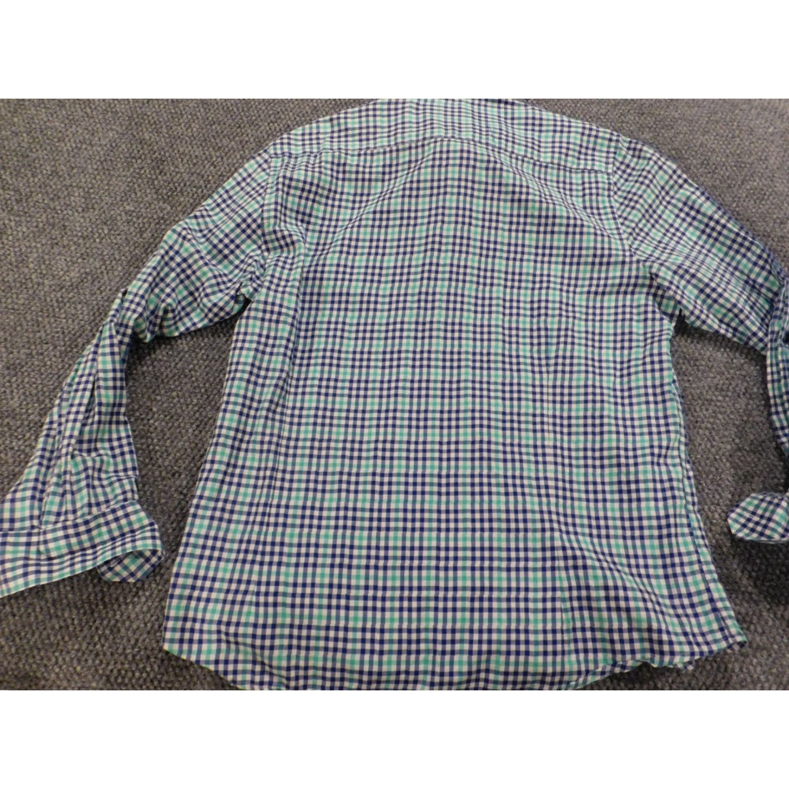 Vintage Hyden Yoo Mens Shirt L Blue Plaid Button-Down Collar Long Sleeve Button Up - Regular, Red Accent Logo Western All Seasons Size US L / EU 52-54 / 3 - 7 Thumbnail