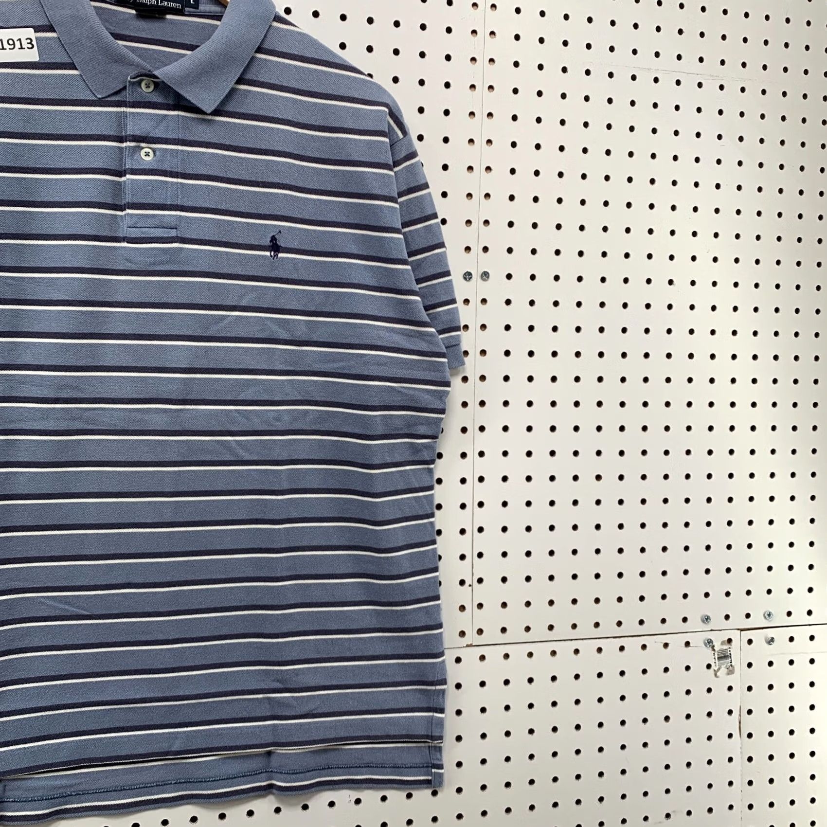 Polo Ralph Lauren Polo Ralph Lauren Polo Shirt Blue White Striped Pony Mens Large Size US L / EU 52-54 / 3 - 4 Thumbnail