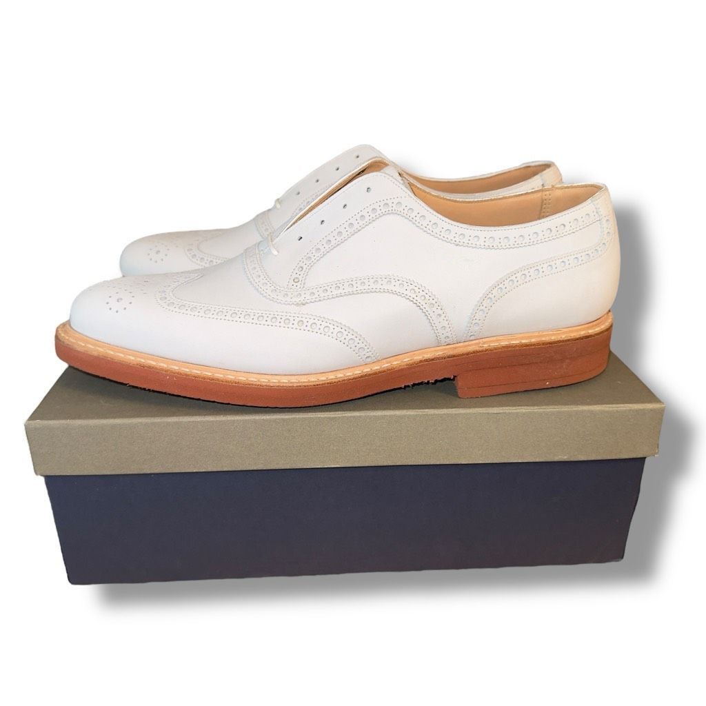 Peal And Co New Peal & Co Nubuck Oxfords in Ivory Suede Men’s Sz 11.5 Size US 11.5 / EU 44-45 - 4 Thumbnail