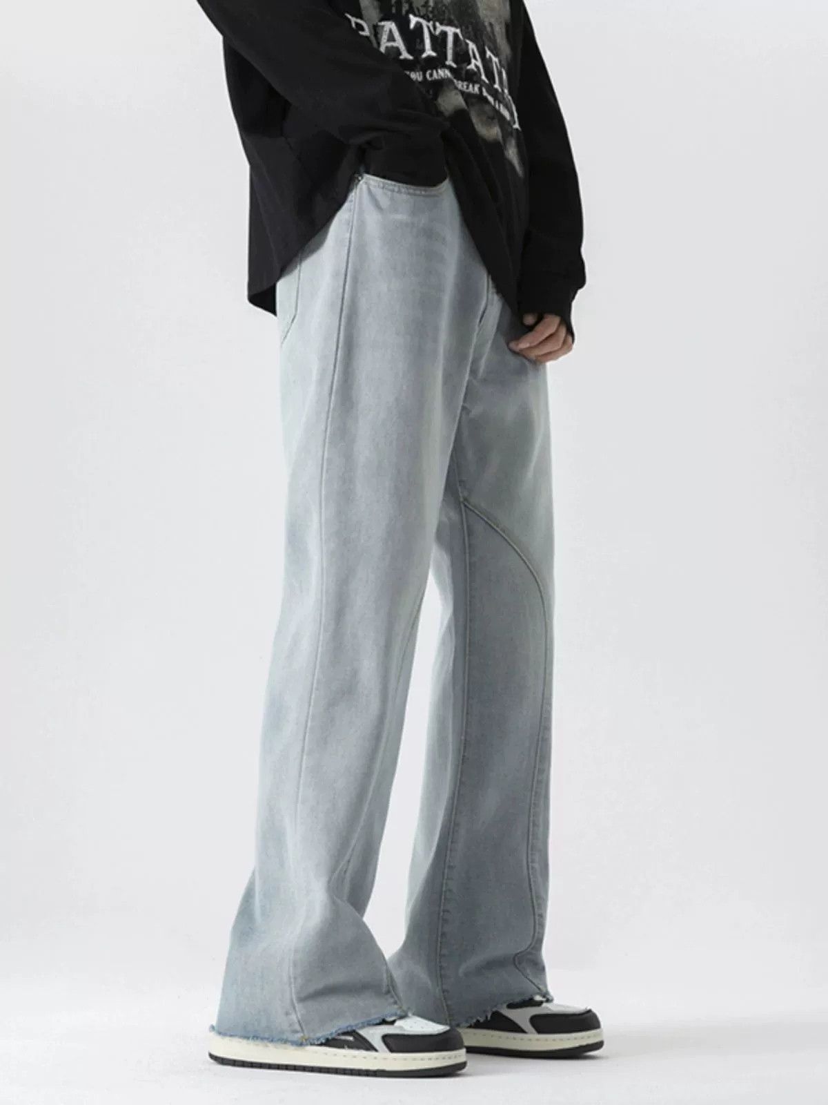 Japanese Brand Men's High-Street Wash Vintage American Straight-Leg Jeans Size US 32 / EU 48 - 3 Thumbnail
