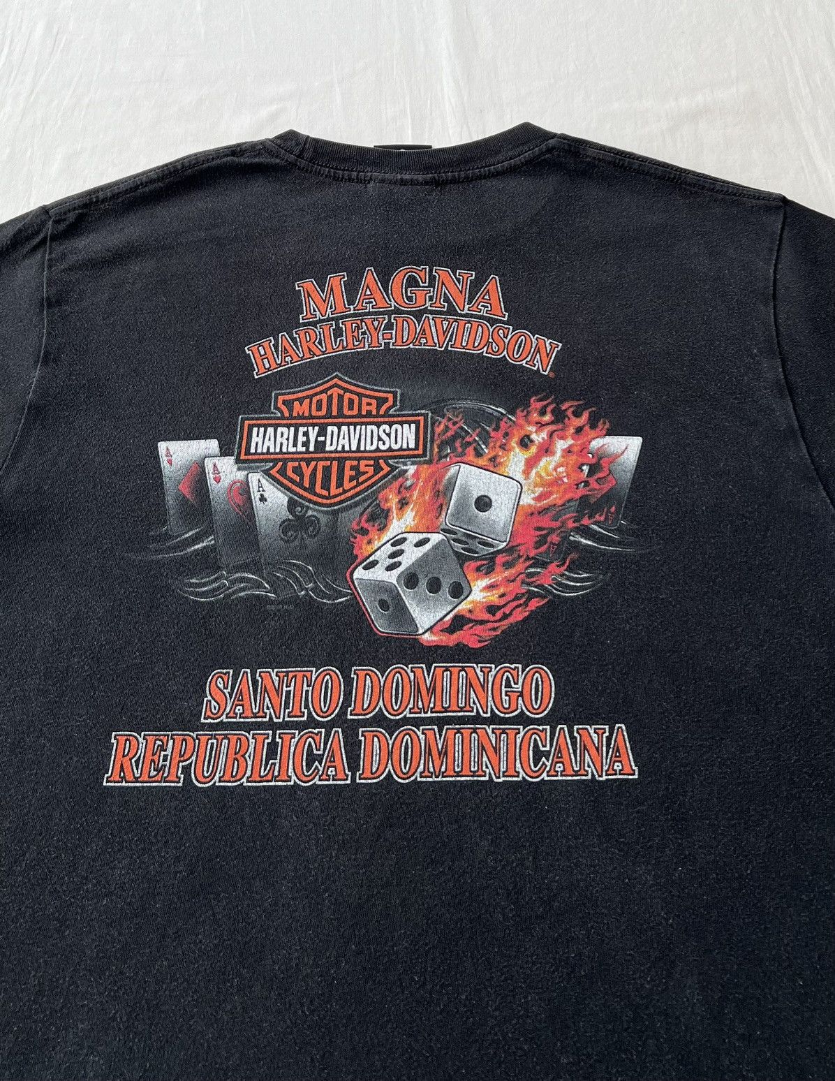 Harley Davidson Vintage 2013 Harley Davidson Eagle Fire Flame Black T-shirt Size US L / EU 52-54 / 3 - 13 Thumbnail