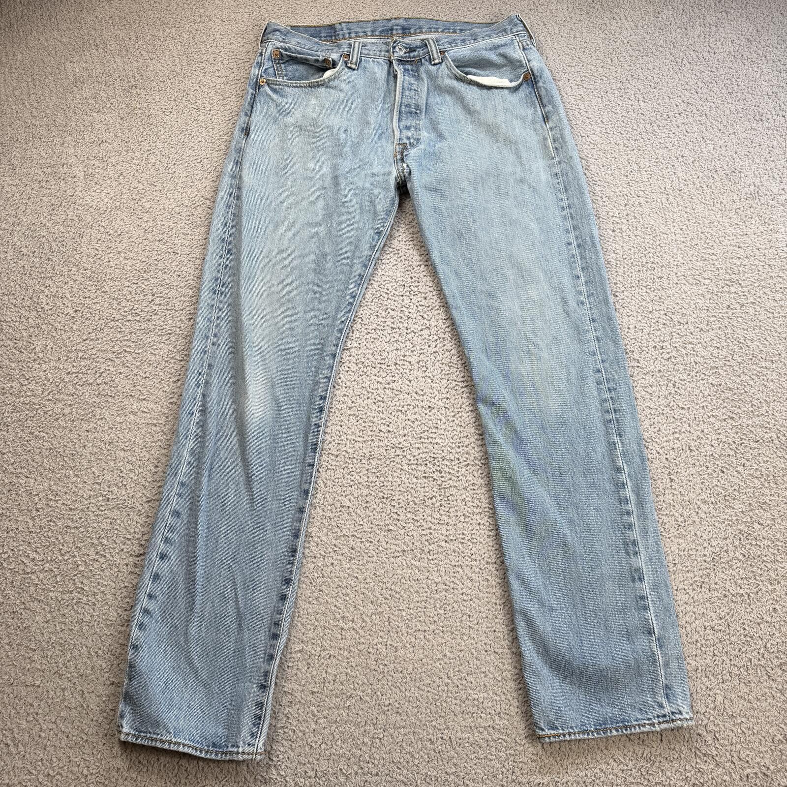 Levi's Levis 501 Light Wash Denim Jeans 32x32 Straight Leg Mid Size US 32 / EU 48 - 1 Thumbnail