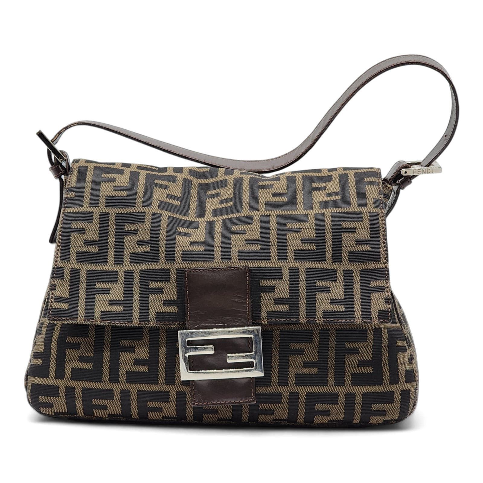 image of Fendi Zucca Mama Forever Baguette In Tobacco in Brown, Women's