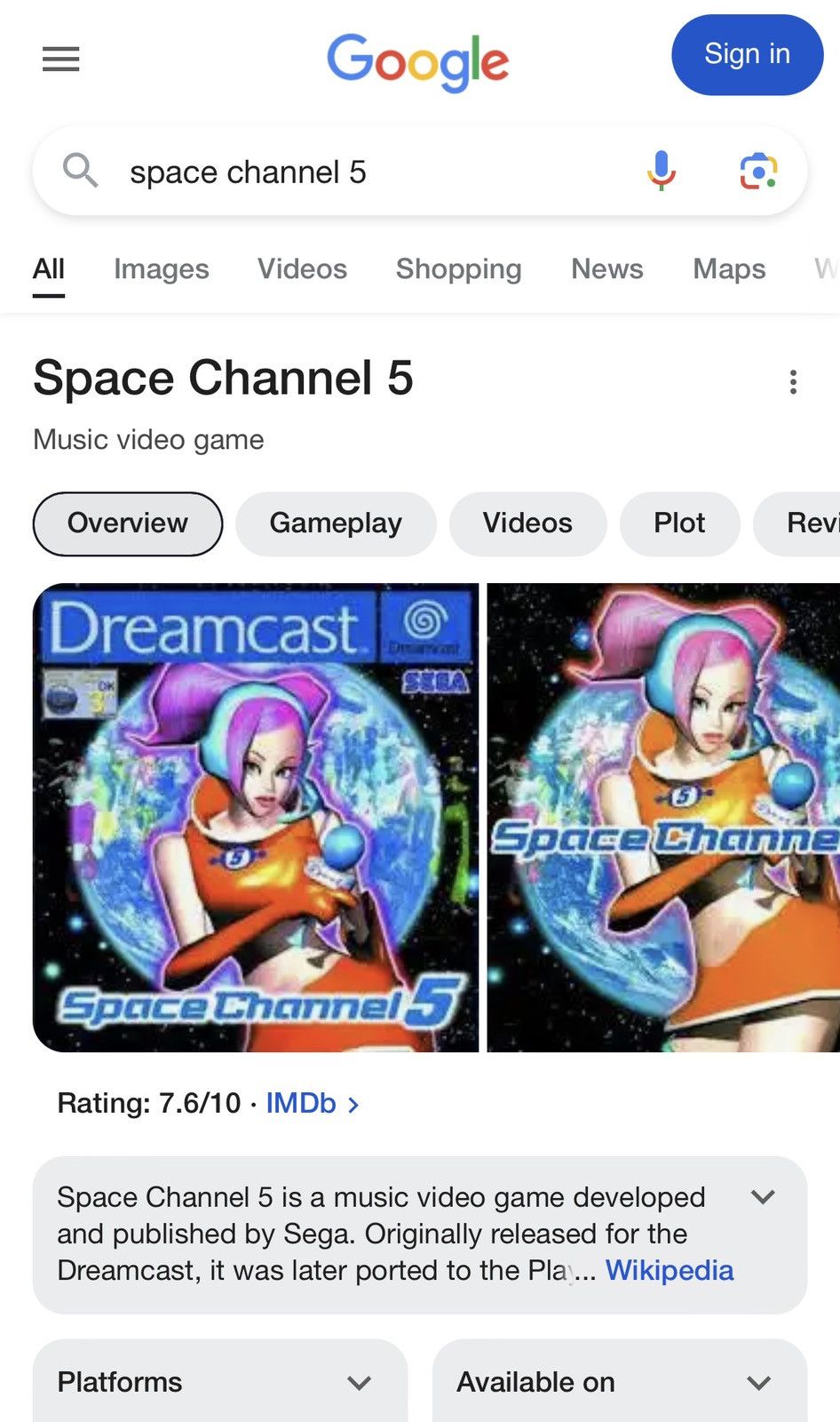 Anime Vintage 1999 Sega Video Game Space Channel 5 Size US L / EU 52-54 / 3 - 3 Thumbnail