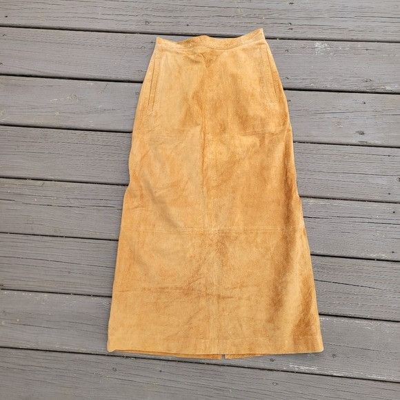 Vintage Vintage 90s y2k Camel Tan Honey Butterscotch Suede Leather B Size 28" / US 6 / IT 42 - 6 Thumbnail