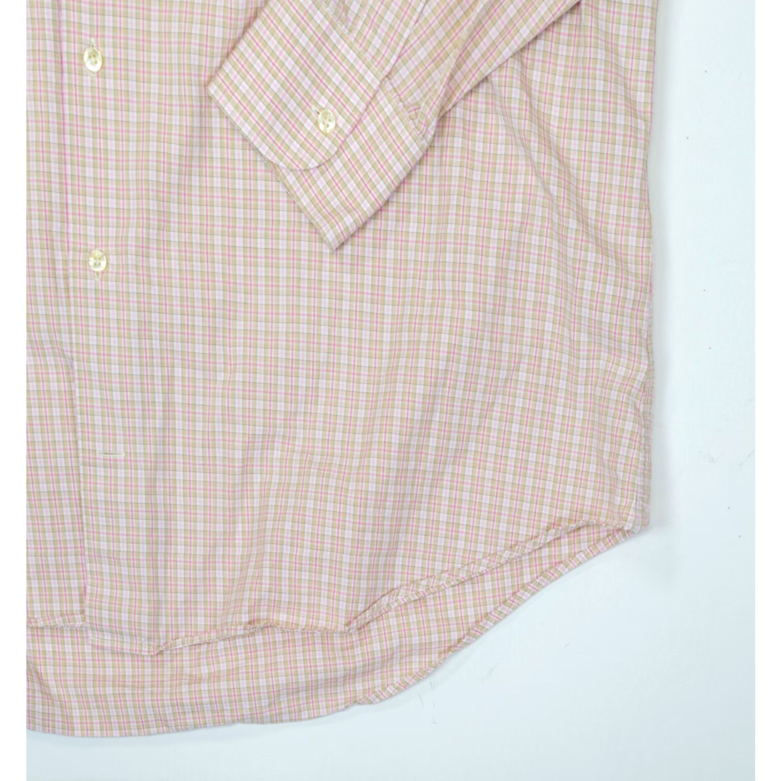 Peter Millar Peter Millar Shirt Men XL Pink Brown White Plaid Button-Down Cotton Long Sleeve Size US XL / EU 56 / 4 - 5 Thumbnail
