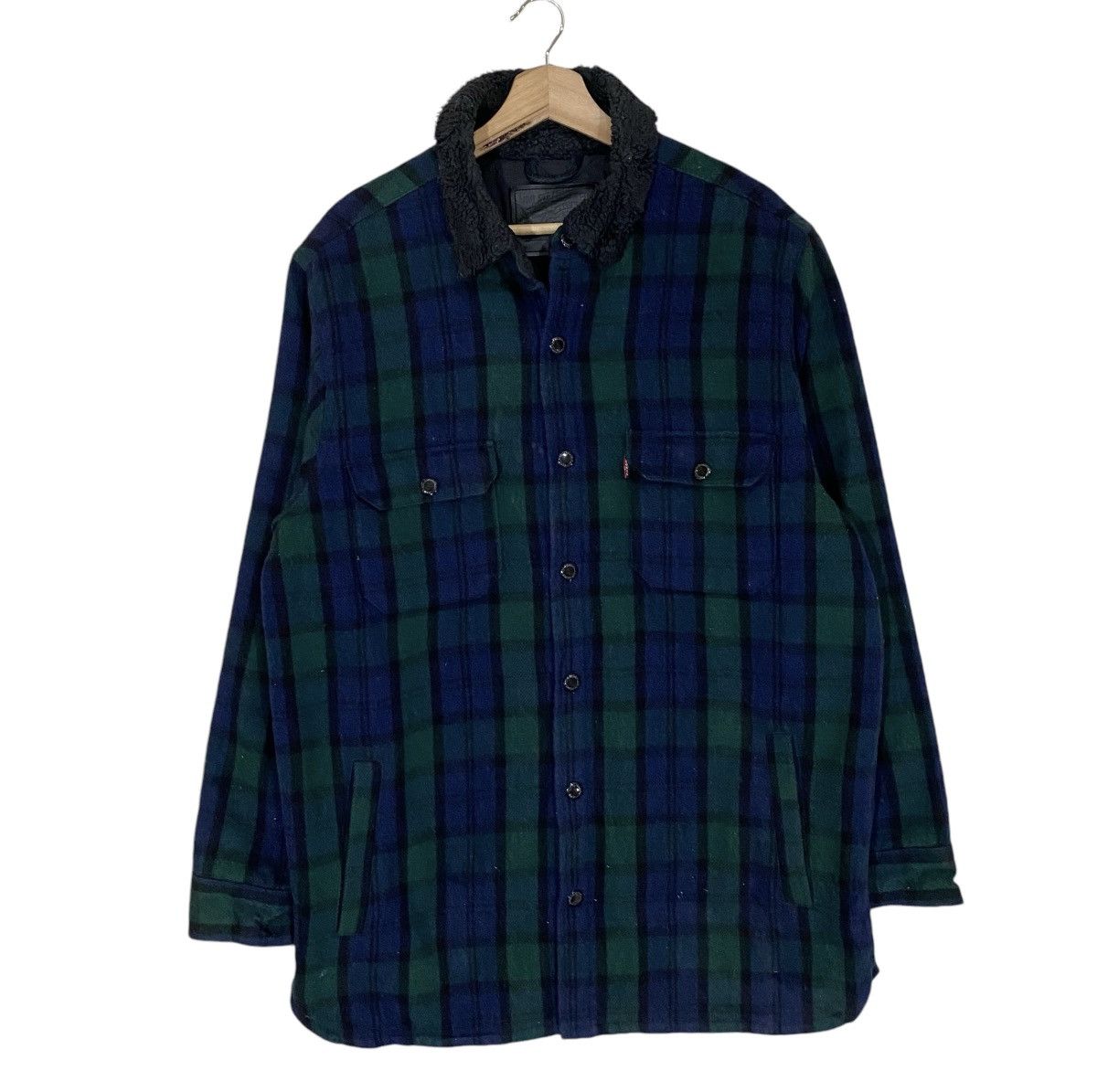 Levi's × Levi's Vintage Clothing VTG LEVIS SHERPA COLLAR WOOL TARTAN SNAP BUTTON JACKET Size US M / EU 48-50 / 2 - 1 Thumbnail