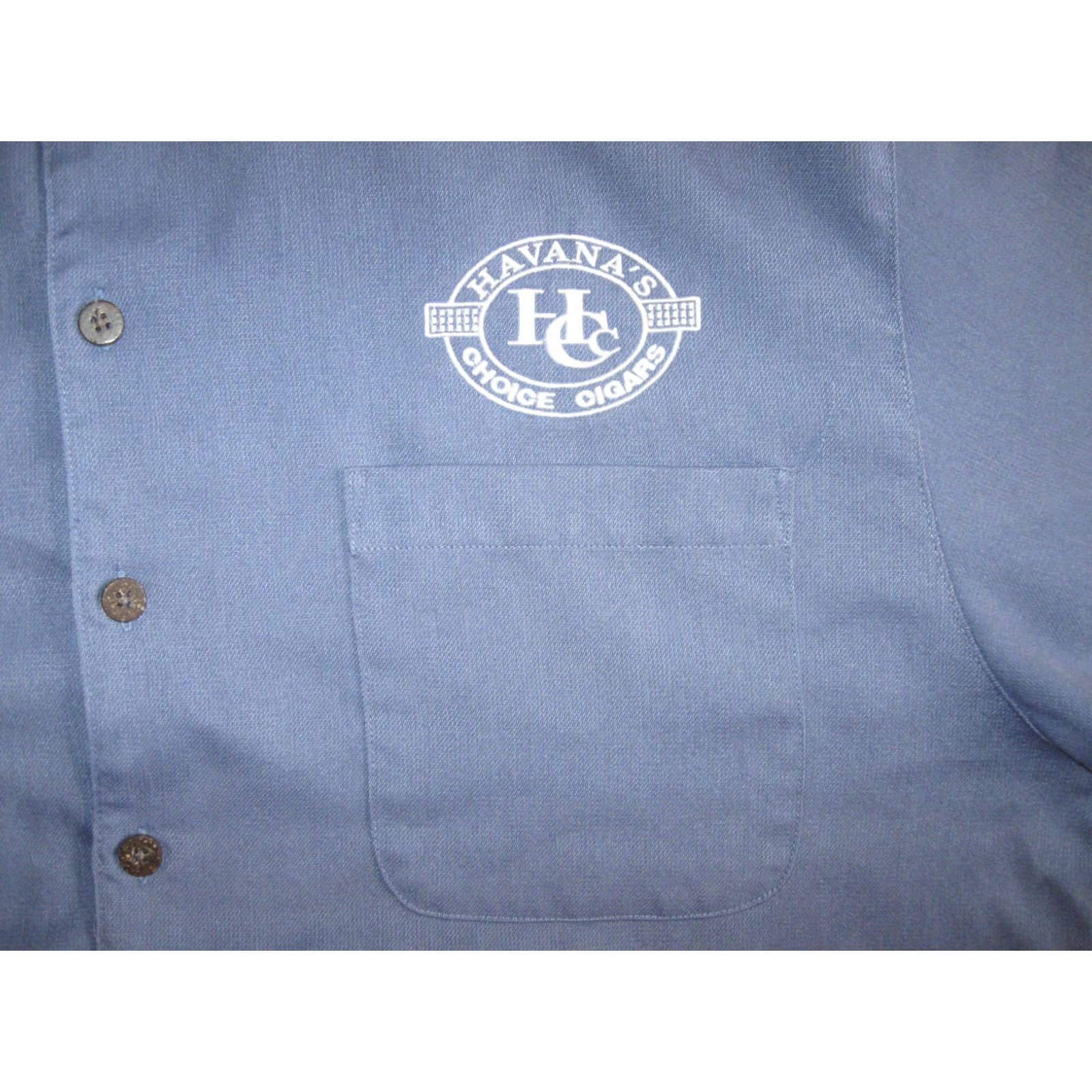 Port Authority VINTAGE HAVANA'S CHOICE Cigars Port Authority Button-Down Shirt Mens XL Blue Size US XL / EU 56 / 4 - 3 Thumbnail