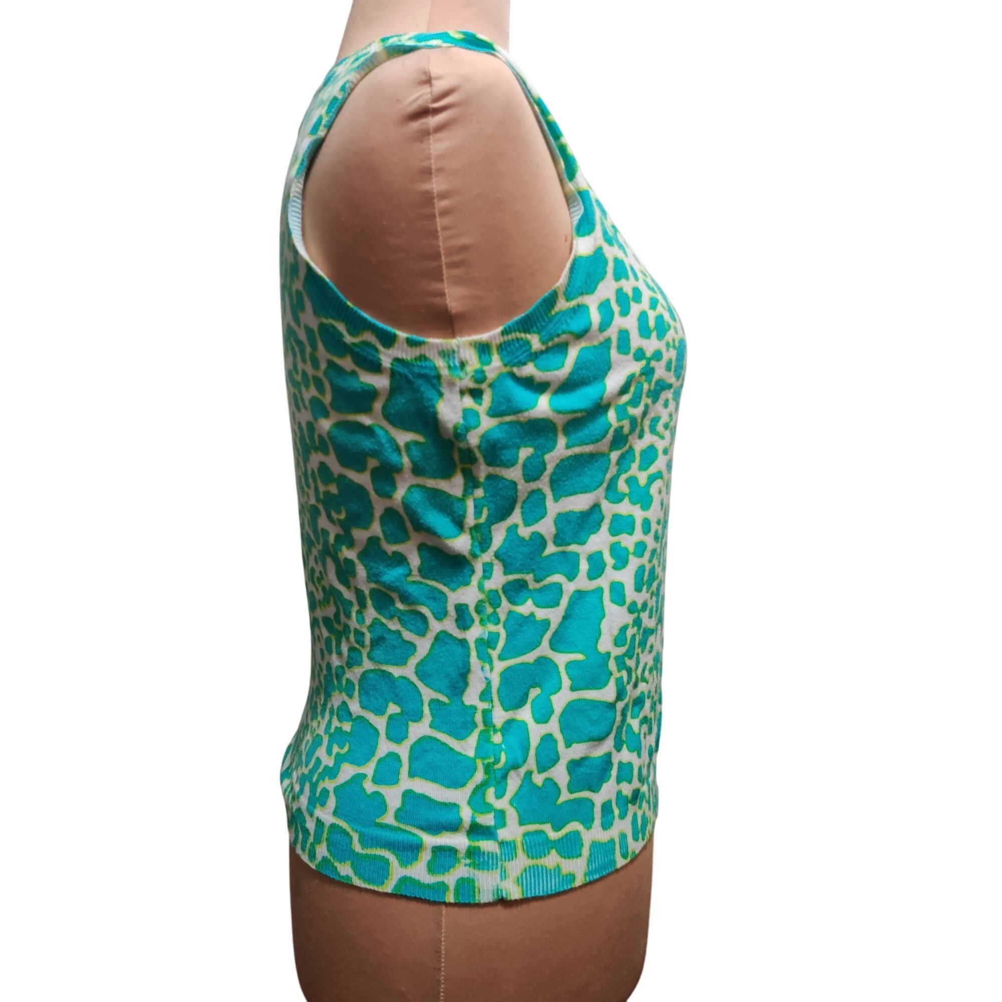 Other Joseph A XL Turquoise Green Abstract Animal Print Sleeveless Size XL / US 12-14 / IT 48-50 - 3 Thumbnail