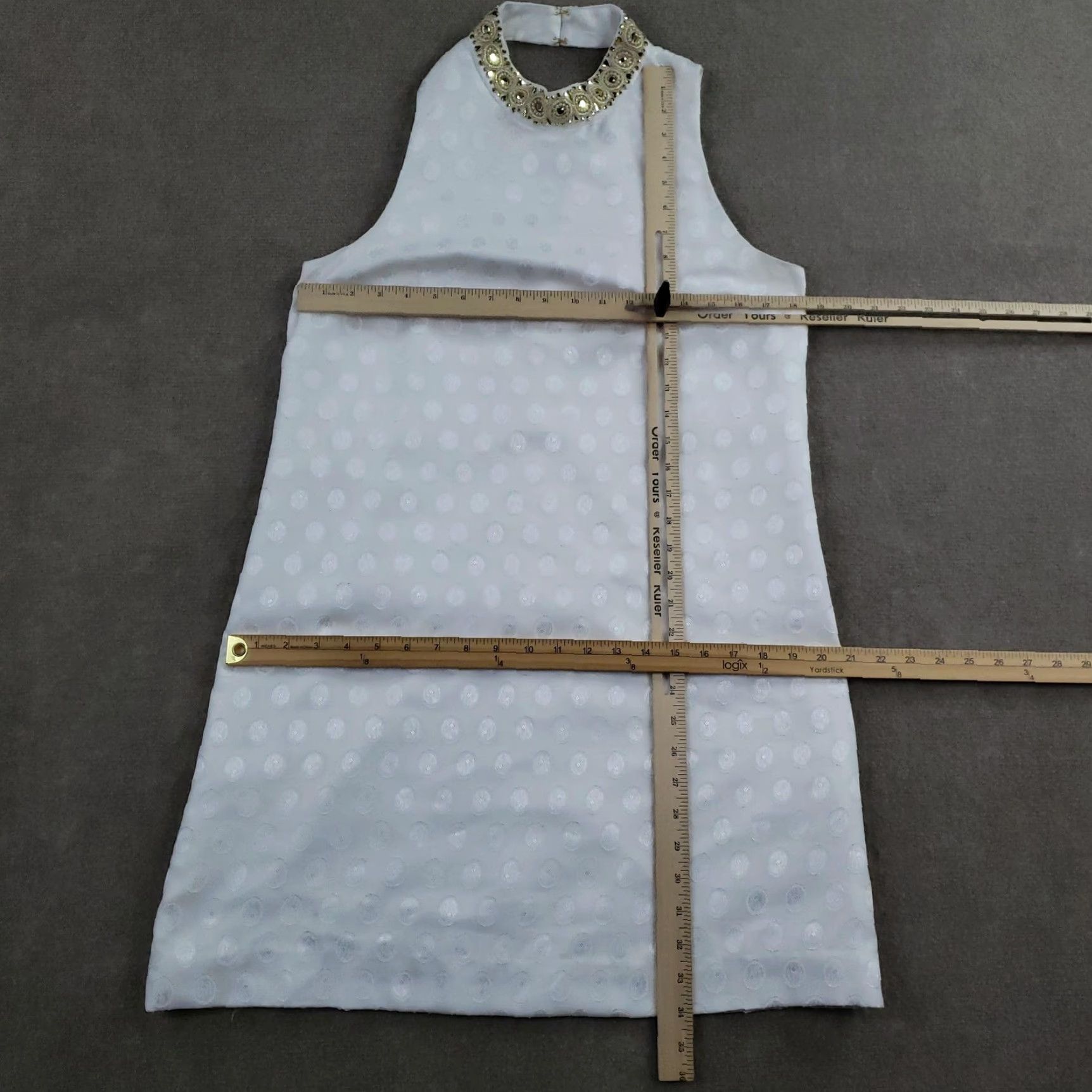 Lilly Pulitzer Lilly Pulitzer Bandi Shift Dress Womens 8 White Beaded Collar Polka Dot Party Size M / US 6-8 / IT 42-44 - 2 Thumbnail