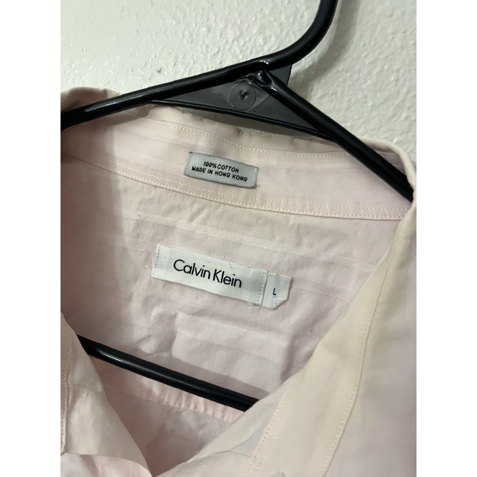 Calvin Klein Calvin Klein The Stretch Shirt Short Sleeve Button-Up Cotton Pink L Men Size L / US 10 / IT 46 - 3 Thumbnail