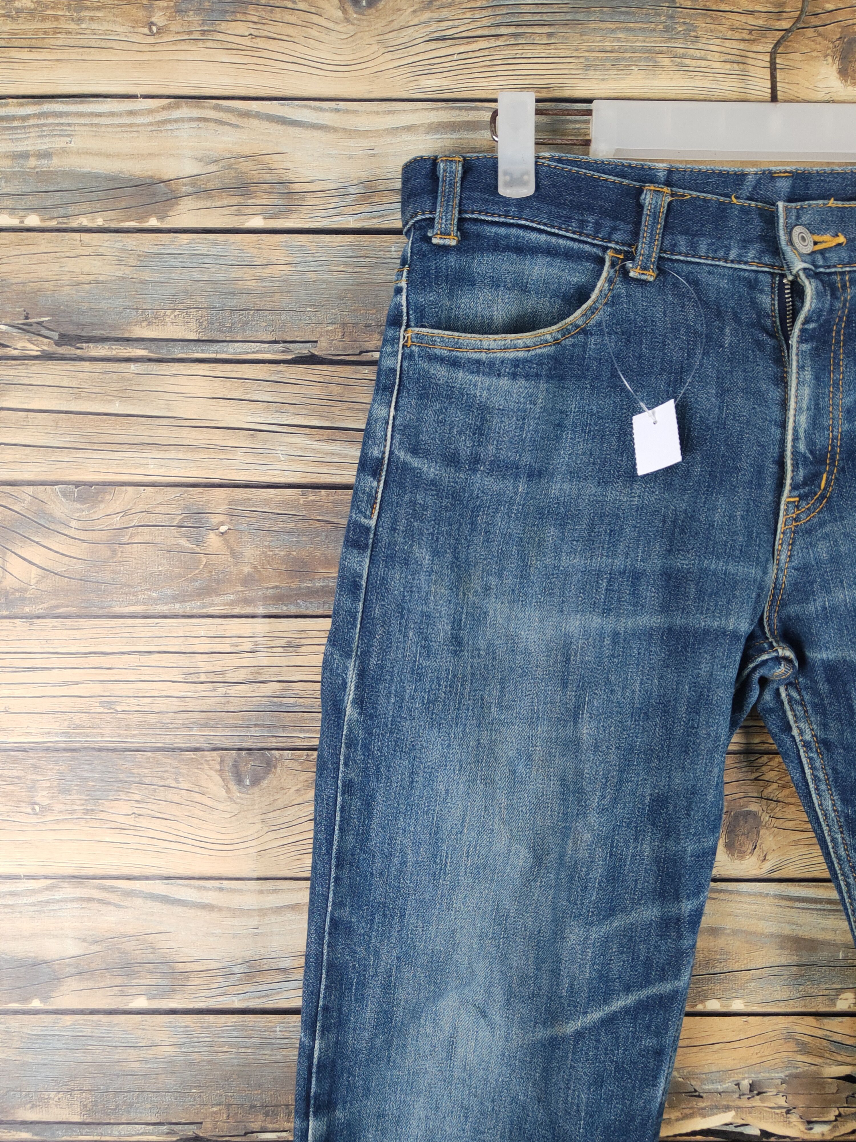 Beams Plus Beams Dark Blue Distressed Ripped denim Jeans #W1985 Size US 32 / EU 48 - 3 Thumbnail