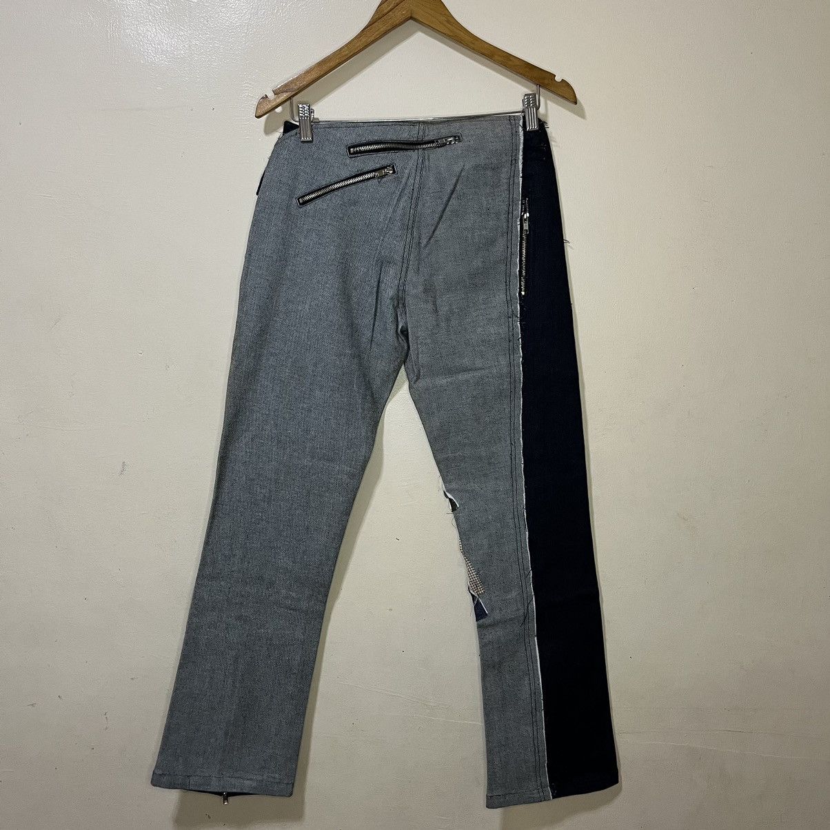 Japanese Brand MEP APOSTROPHE (T) ME PATCHWORK FLARED UNCLE ZIP DENIM PANTS Size US 32 / EU 48 - 10 Thumbnail
