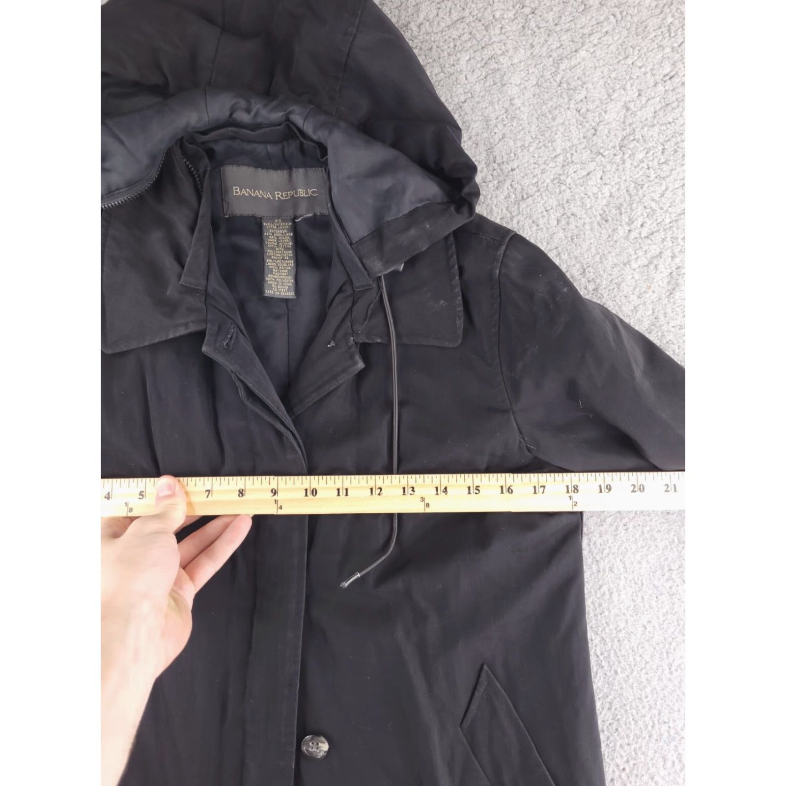 Banana Republic Banana Republic Coat Womens XS Black Trench Wool Blend Long Coat Mens? Size XS / US 0-2 / IT 36-38 - 7 Thumbnail