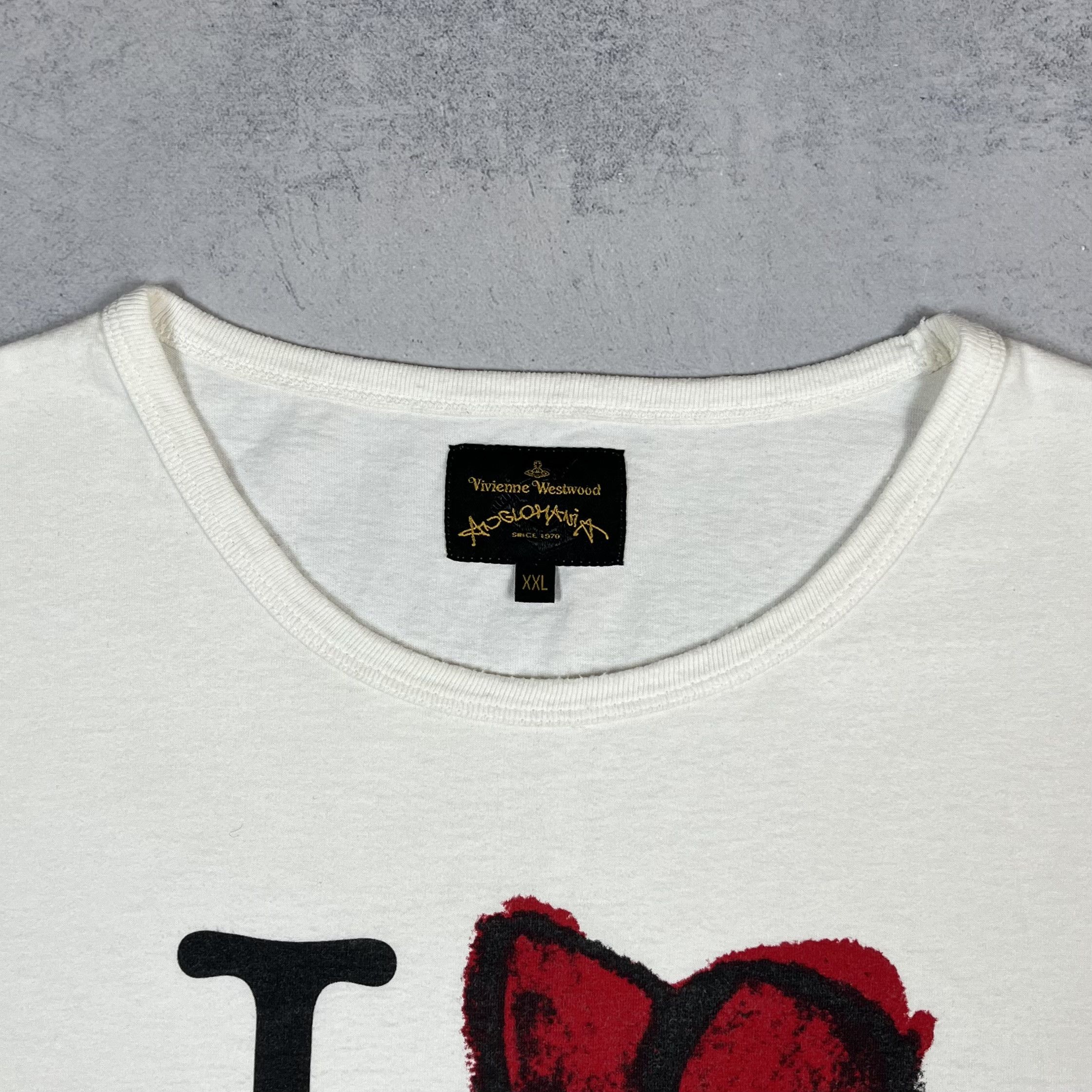Vivienne Westwood Vivienne Westwood I Love Crap Big Logo Heart T Shirt Size US XXL / EU 58 / 5 - 8 Thumbnail