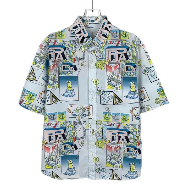 Prada PradaCartoon Series Multi-color Cartoon Printed Cotton Lape Size US L / EU 52-54 / 3 - 1 Thumbnail