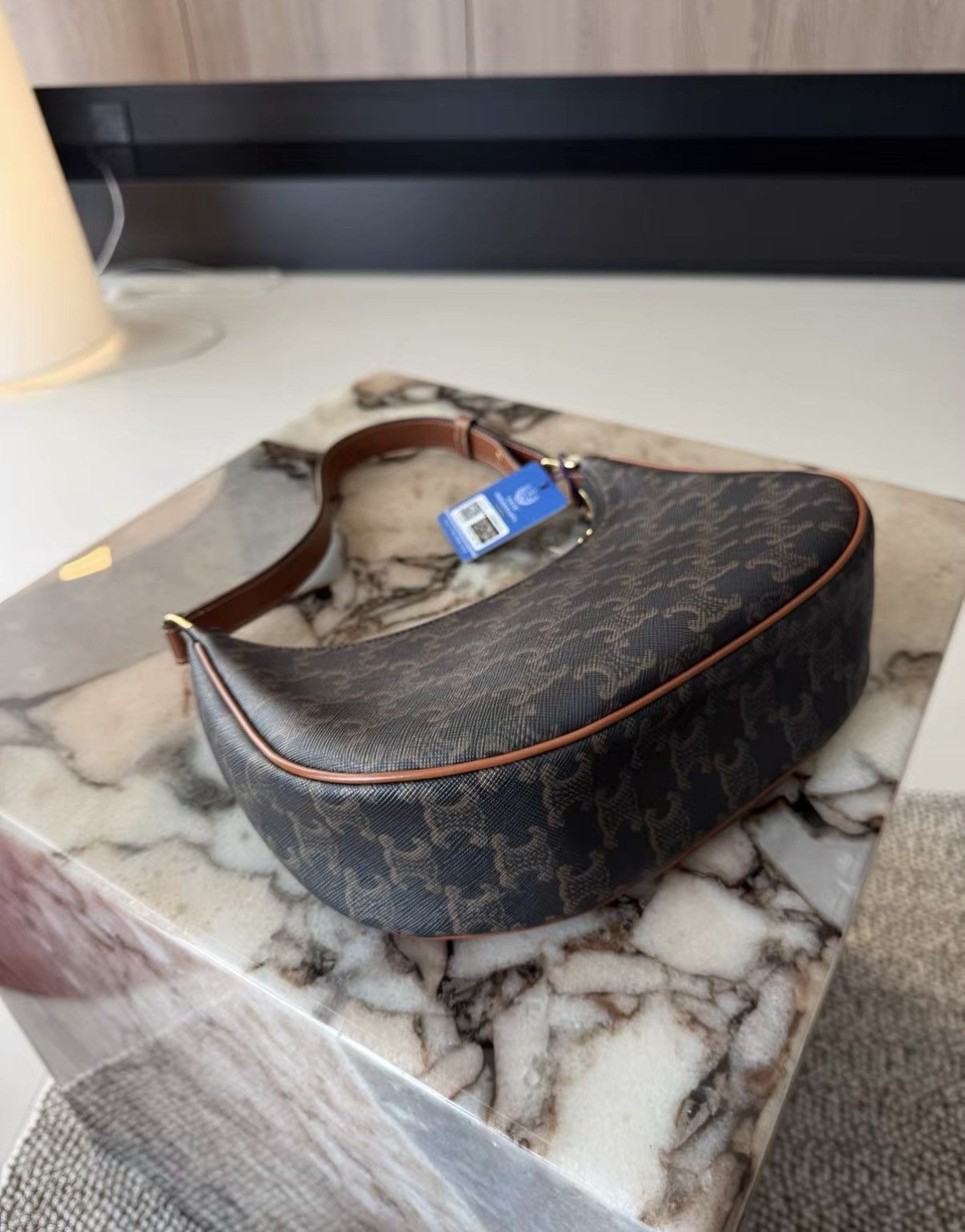 Celine Celine Ava Pea Underarm Bag, Medium Size Tan Monogram J36 Size ONE SIZE - 3 Thumbnail