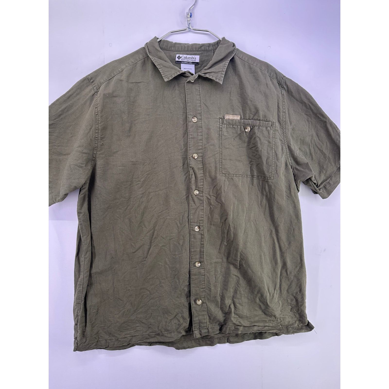 Columbia Columbia Olive Green Button Down Shirt Size XL Size US XL / EU 56 / 4 - 2 Thumbnail