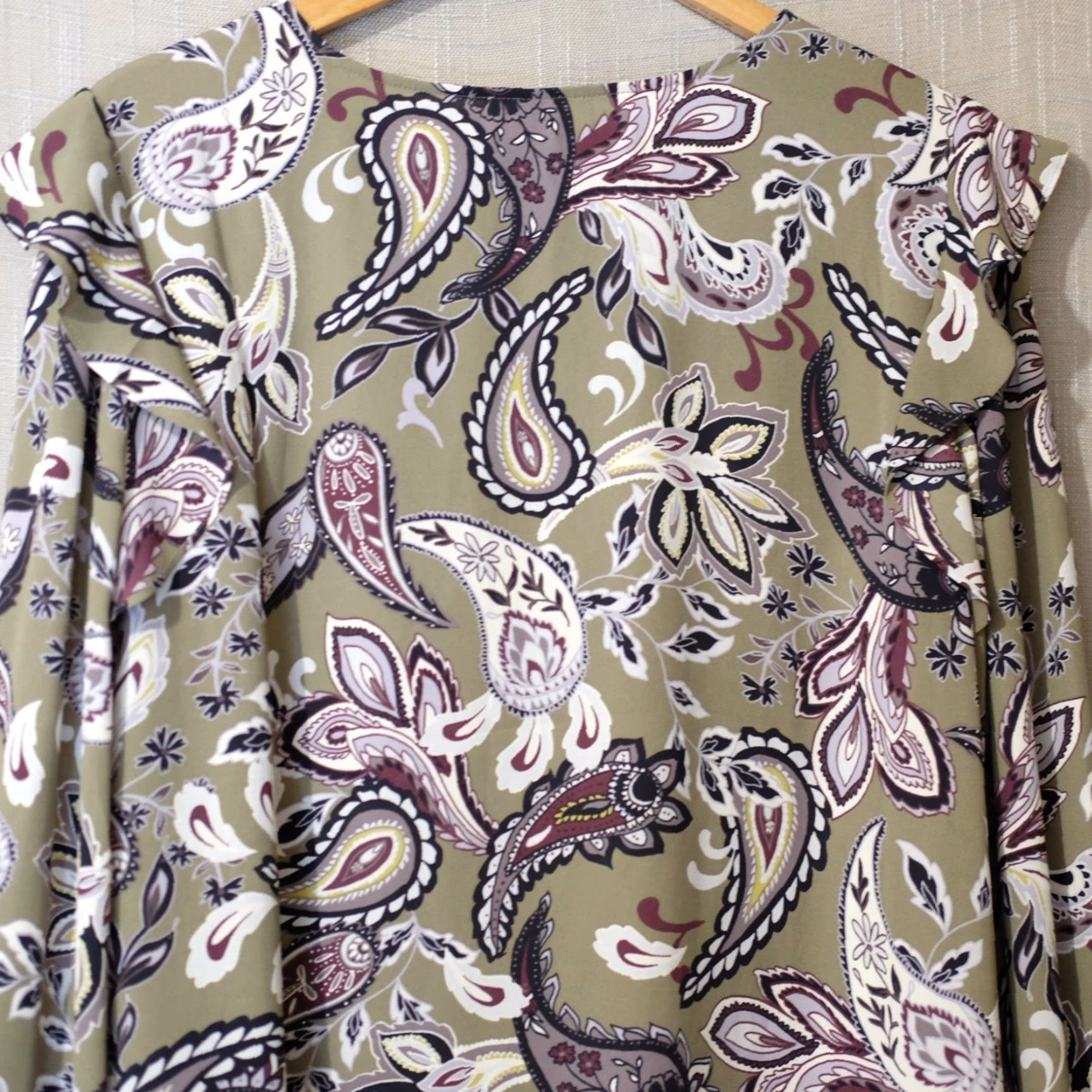 Loft EUC Loft Multicolor Floral Paisley Blouse Ruffle Sheer Womens XL Shirt Size XL / US 12-14 / IT 48-50 - 6 Thumbnail