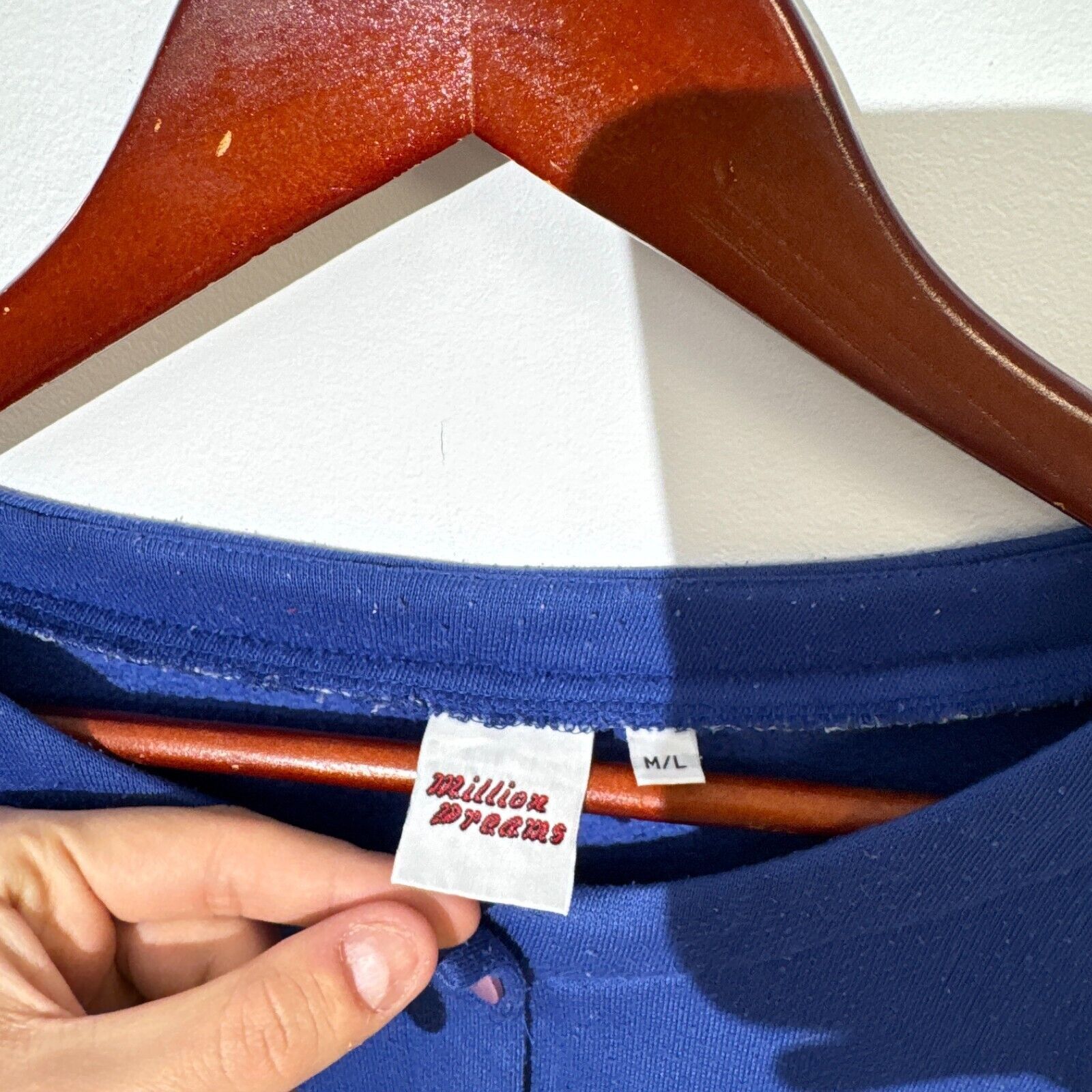Vintage Vintage Unisex Blue Cotton Cardigan Size M/L Regular Fit 90s Size US L / EU 52-54 / 3 - 7 Thumbnail