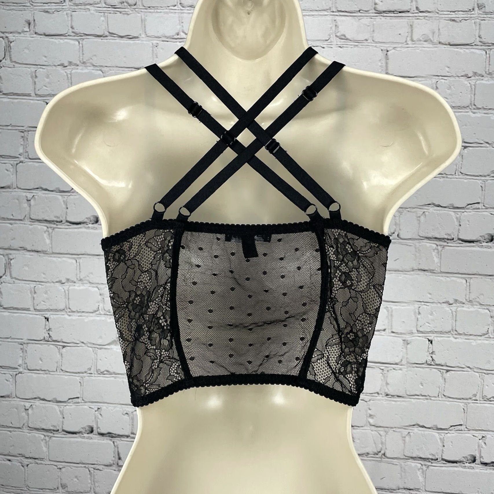 Express Express Bustier Bra Black Lace Underwire Padded Strappy Boned Size Small S Size S / US 4 / IT 40 - 2 Thumbnail