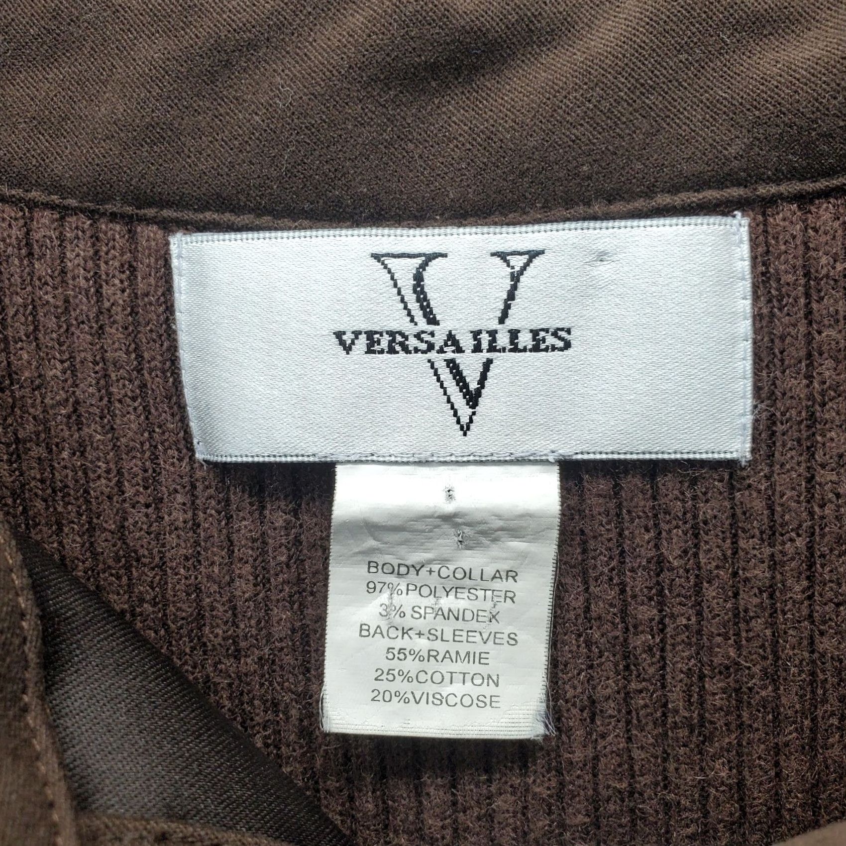 Vintage Versailles Shirt Womens Small Brown Stretch Long Sleeve Collared Button Down Size S / US 4 / IT 40 - 3 Thumbnail