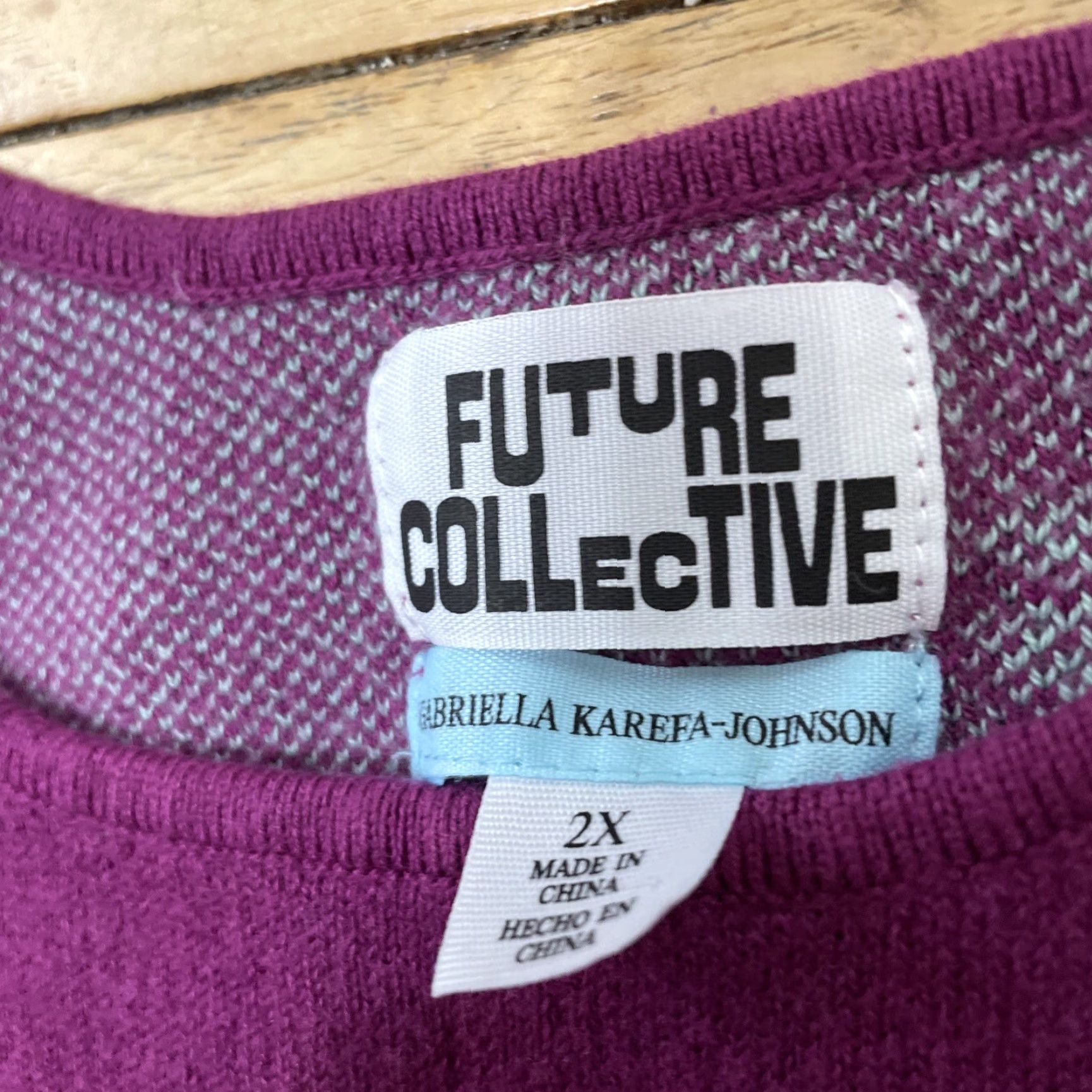 Vintage FUTURE COLLECTIVE Gabriella Karefa-Johnson Knit Tank Top Womens 2X Purple Floral Shirt Tank Women 2X Purple Floral Size XXL / US 16-18 / IT 52-54 - 3 Thumbnail