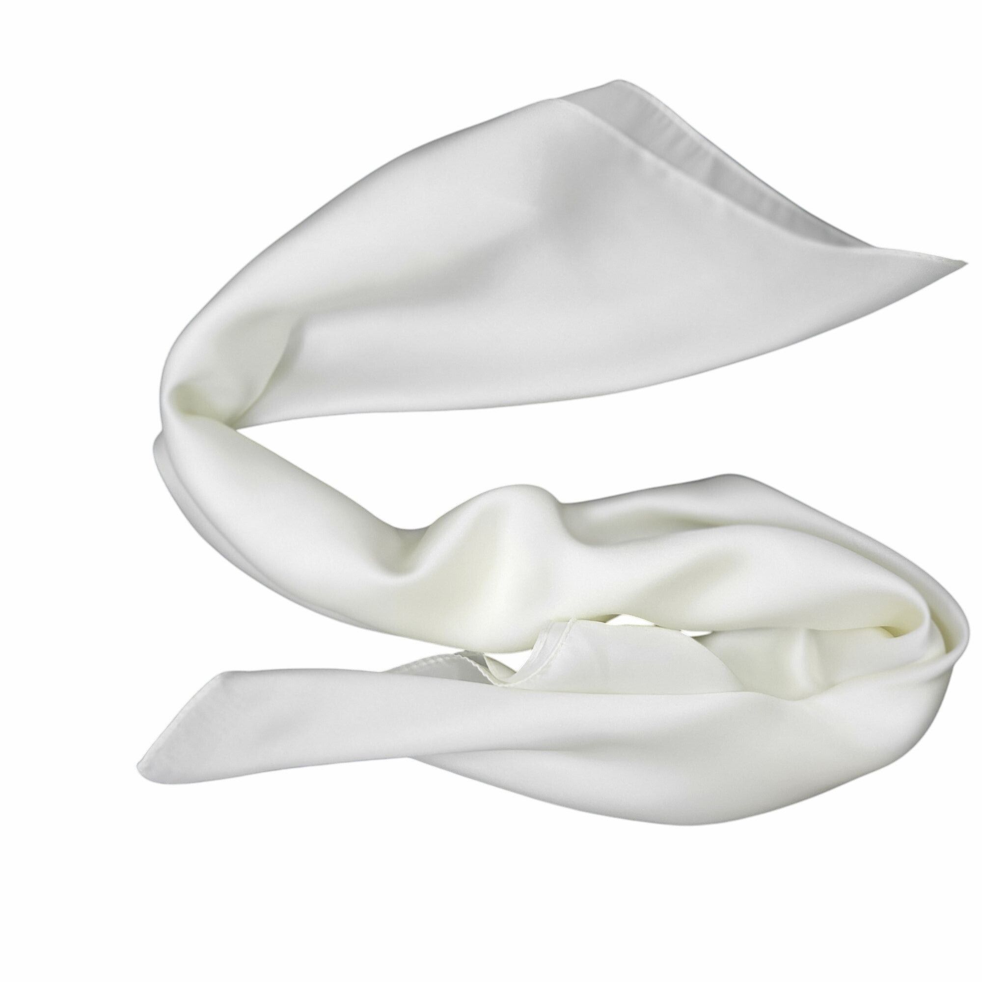 Other ⭐Elegant Luxury Bandana Square Silky Scarf WHITE Solid Wrap Size ONE SIZE - 4 Thumbnail