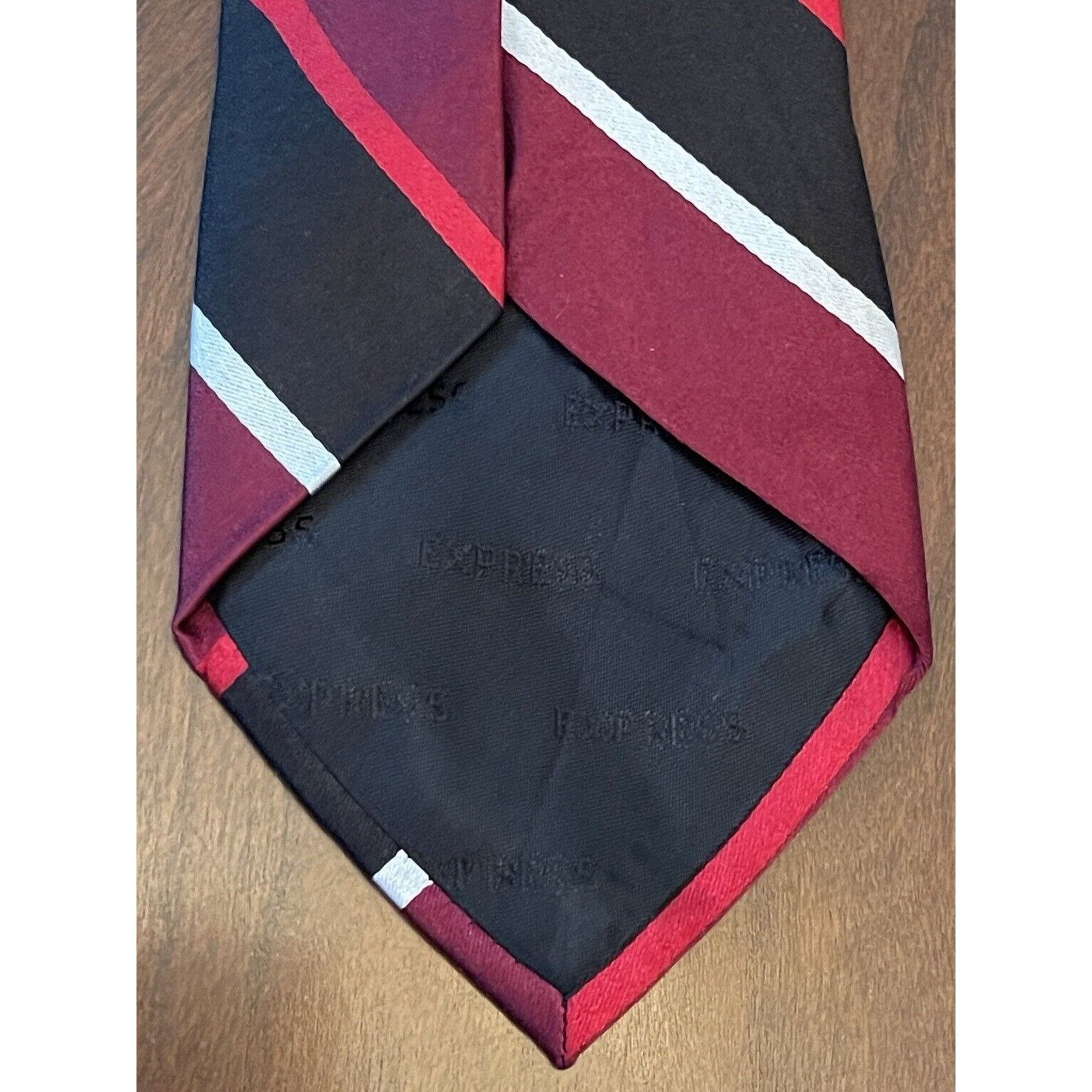 Express Express Burgundy Black Red 100% Silk Made In China Size ONE SIZE - 2 Thumbnail