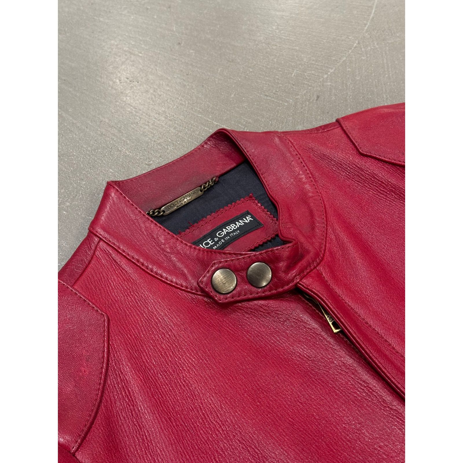 Dolce & Gabbana 2010s Dolce & Gabbana moto red leather jacket Size US M / EU 48-50 / 2 - 5 Thumbnail