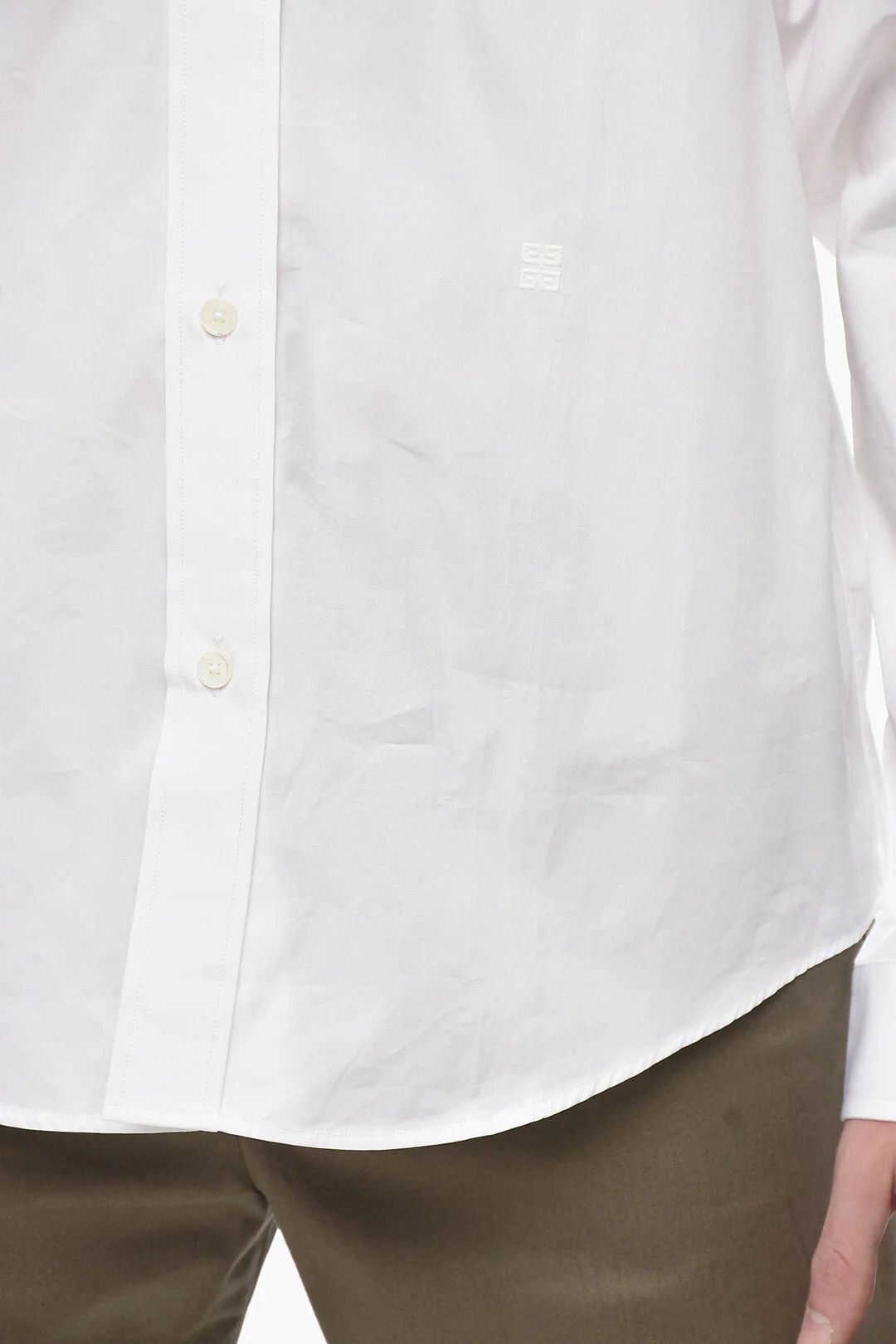 Givenchy og1mm0326 Cotton Poplin Button-Down Shirt in White Size US S / EU 44-46 / 1 - 3 Thumbnail