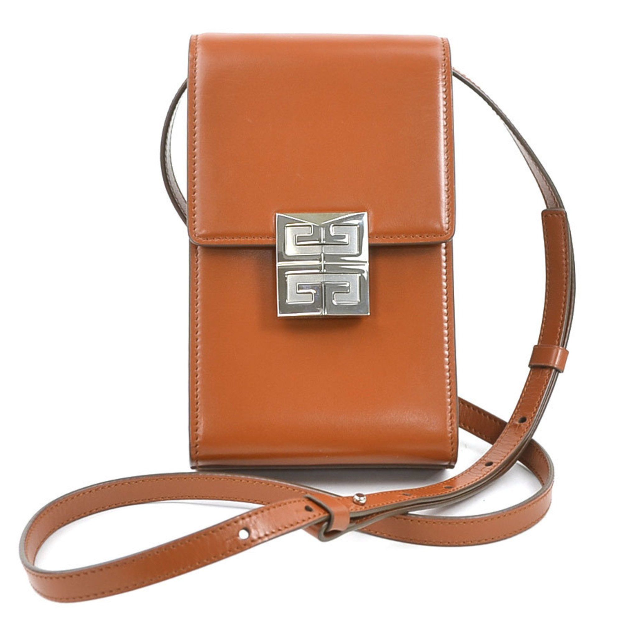 Givenchy Shoulder Bag Leather Brown Women's 56072G