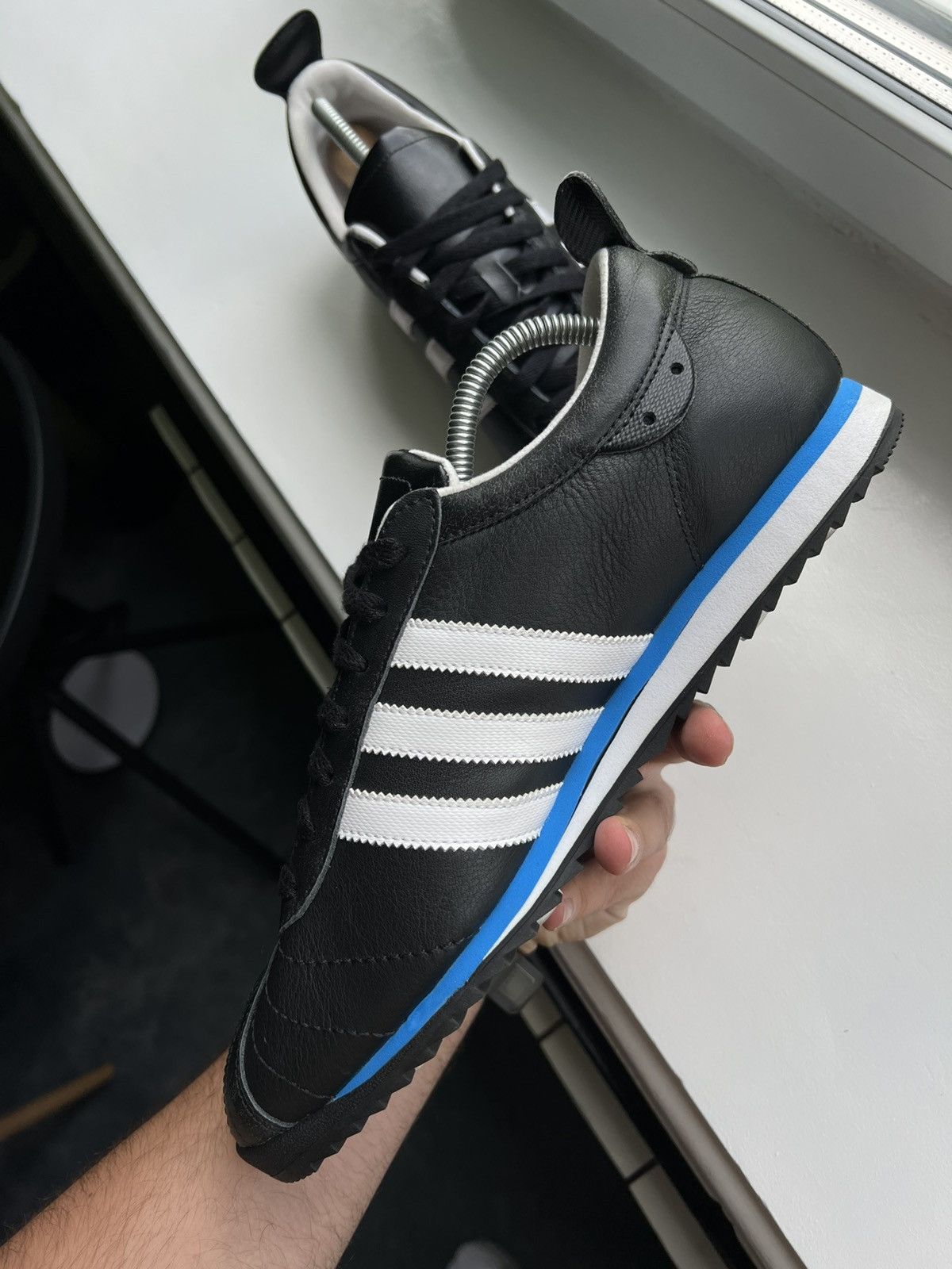 Vintage Adidas Cup 68 Indoor Trainers Black White Blue Y2K Size US 10.5 / EU 43-44 - 14 Thumbnail