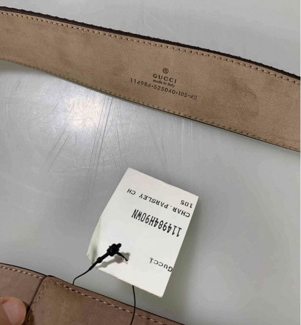 Gucci Gucci 🇮🇹 GG Medallion Interlocking web stripe belt 105 42 NEW Size 42 - 2 Thumbnail