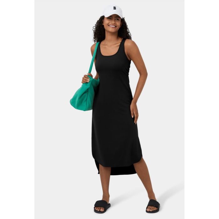 Women's Padded Backless Twisted Split Midi Casual Dress - Halara