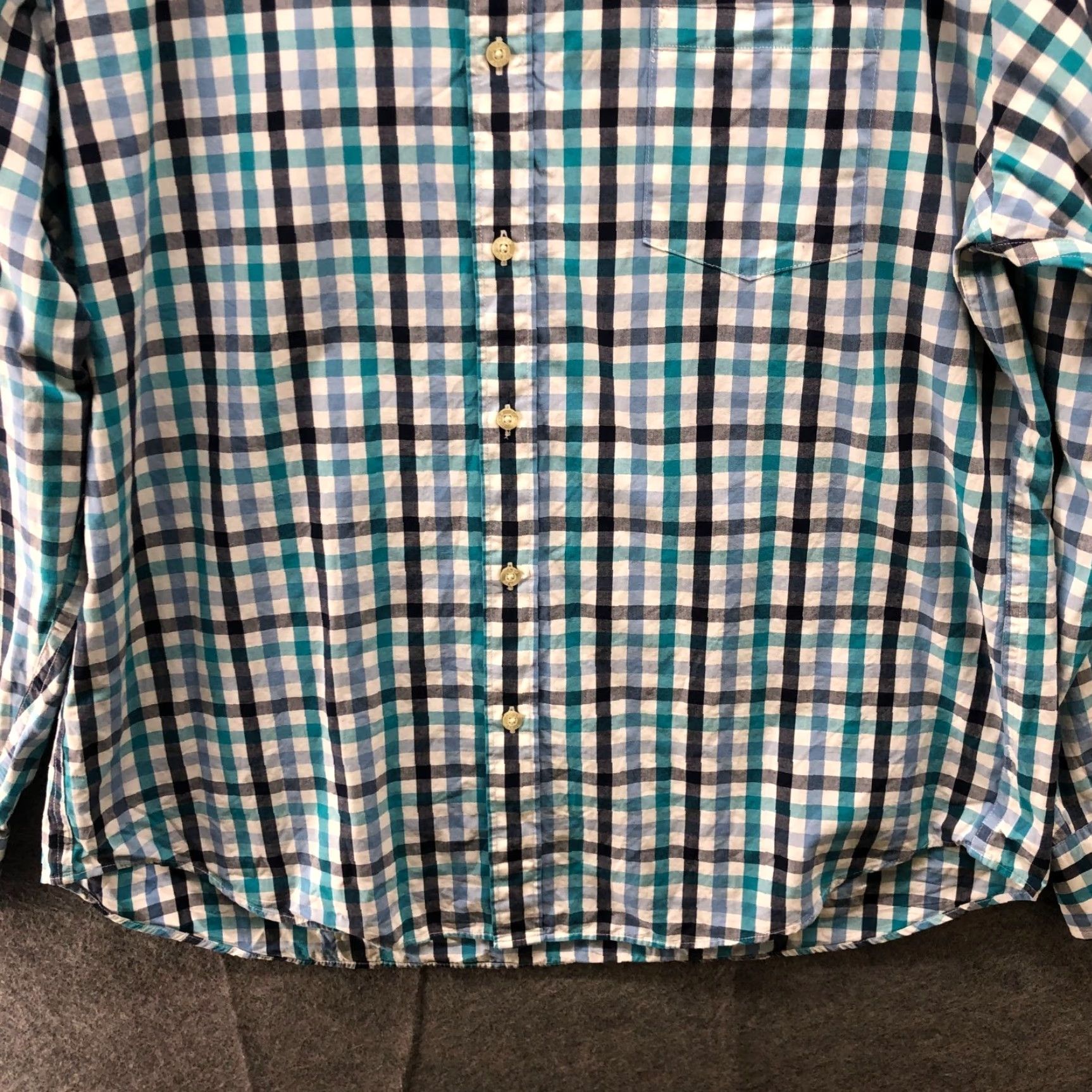 J.Crew J.CREW Shirt XL Button-Down Long Sleeve Plaid Cotton Mens Blue White Tailored Size US XL / EU 56 / 4 - 4 Thumbnail