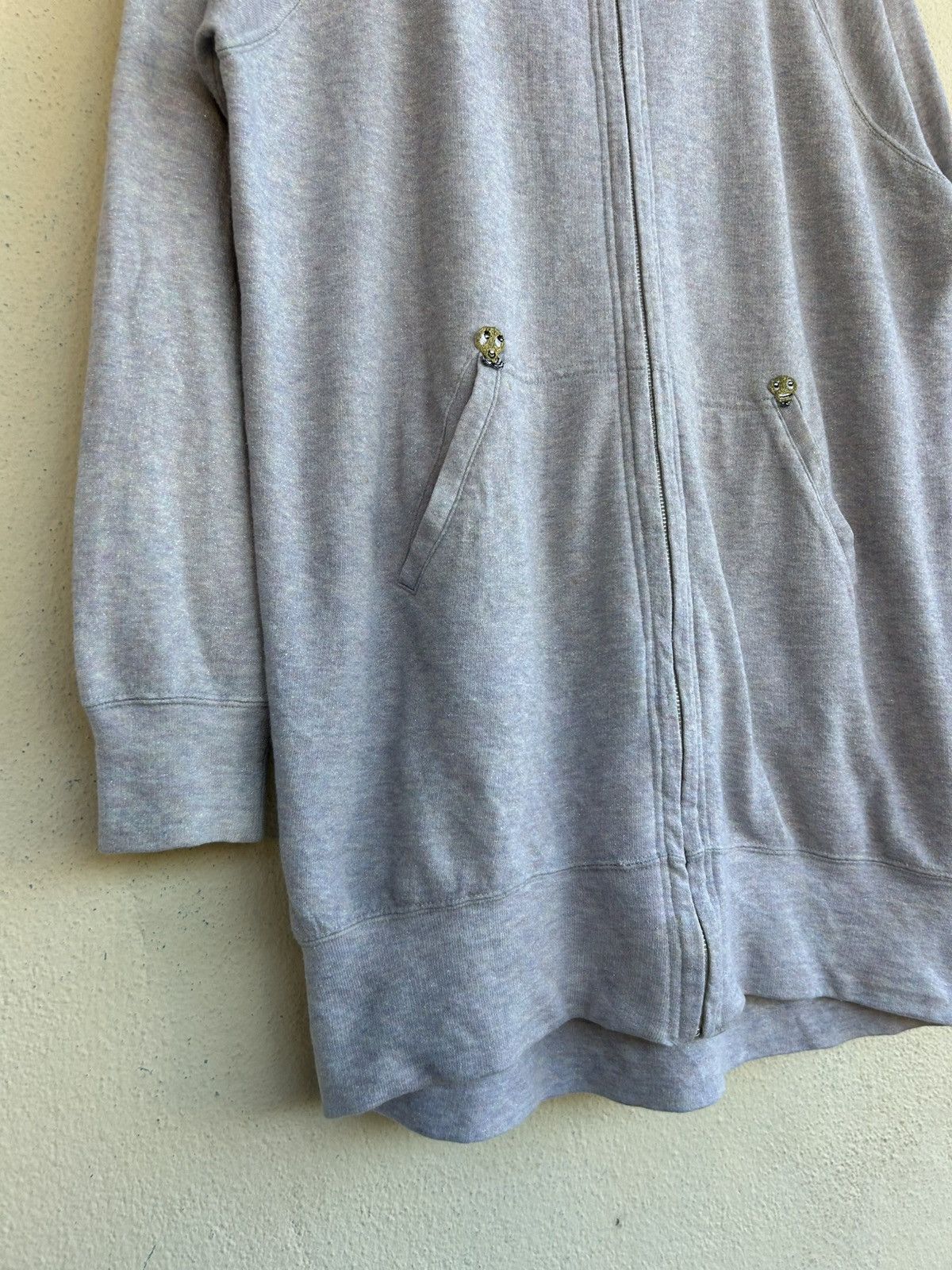 Tsumori Chisato Shimmery Hoodie With Mini Embroidered Skull Patch Size XS / US 0-2 / IT 36-38 - 4 Thumbnail