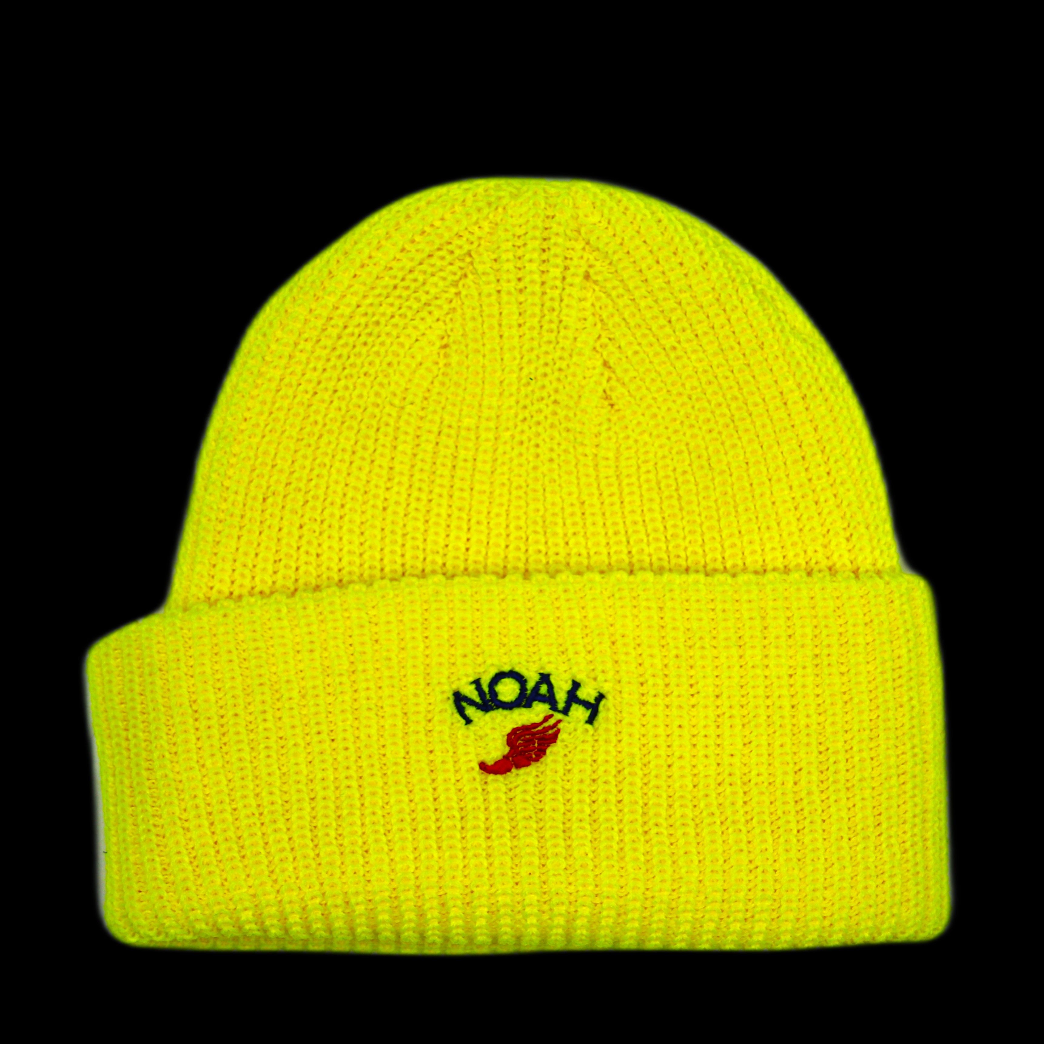 image of Tuque Noah Winged Foot Logo Beanie Jaune in Yellow, Men's