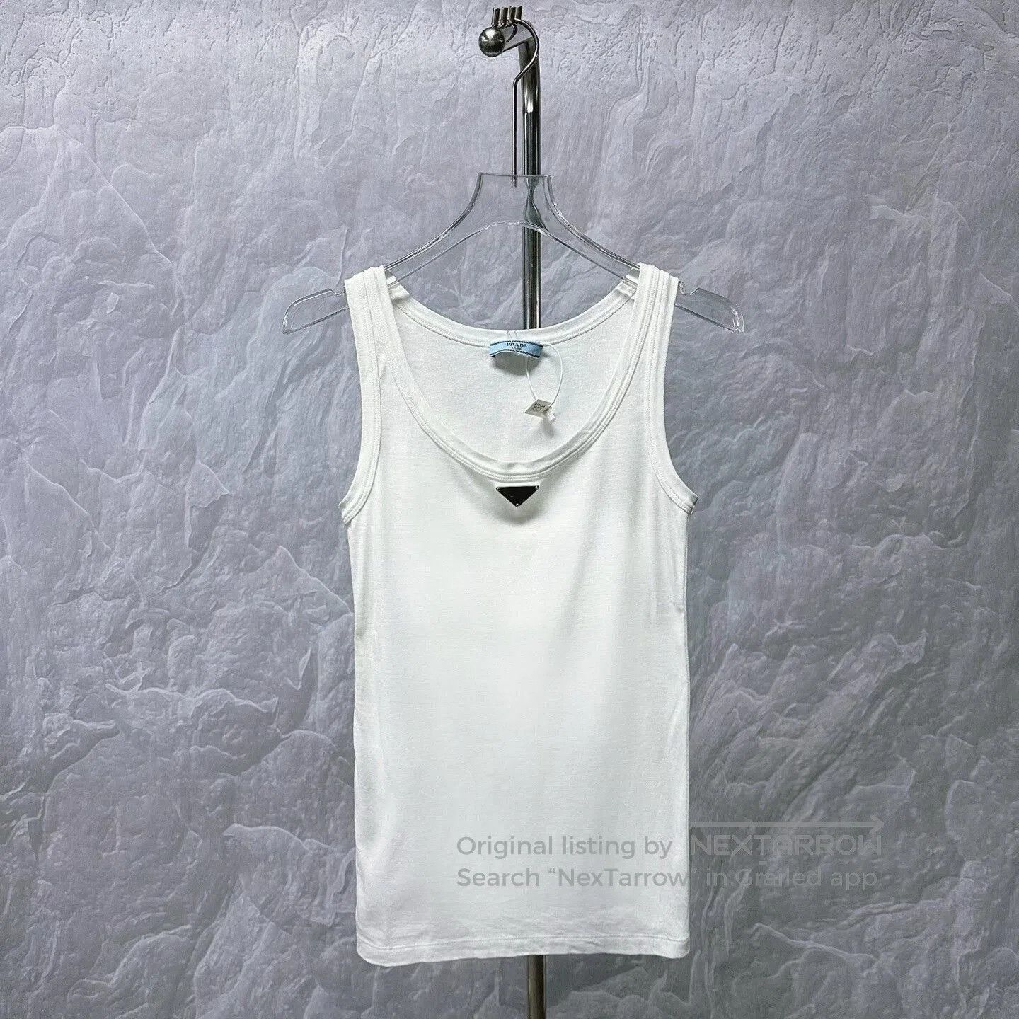 Prada prada white tank top with logo. Size S / US 4 / IT 40 - 1 Thumbnail