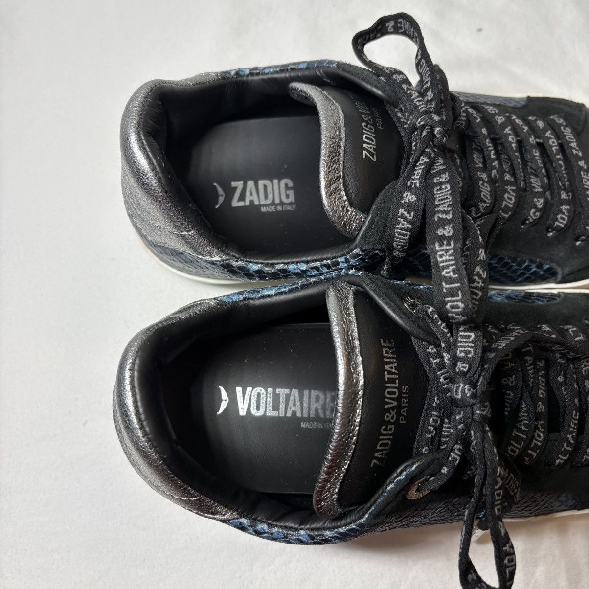 Zadig & Voltaire AUTHENTIC Zadig & Voltaire Blue Snake Sneakers Size US 8 / IT 38 - 7 Thumbnail
