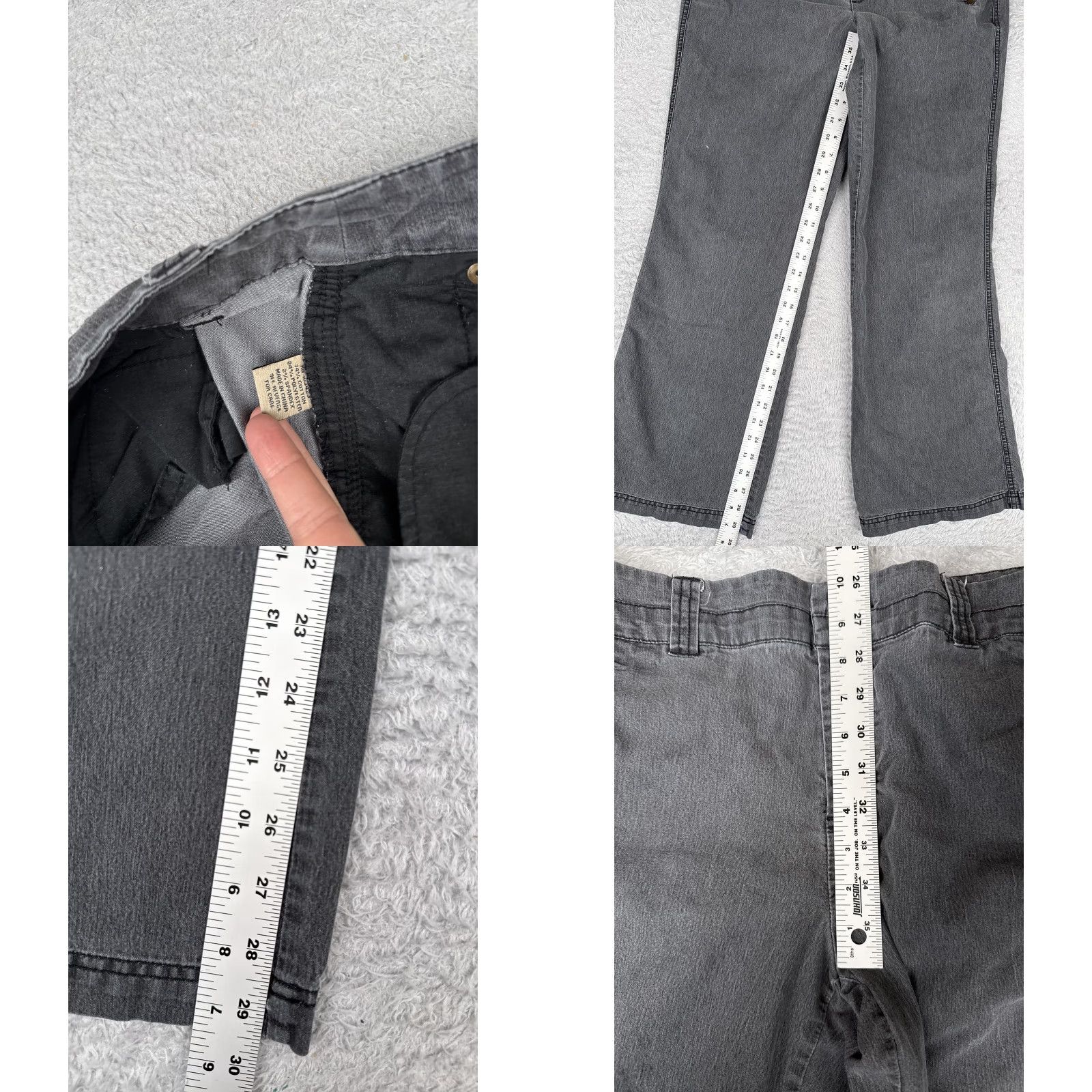 Vintage Khakis Womens Jeans 12 Gray Bootcut Wide Leg Mid Rise Cotton Blend 32x30 Khakis & Co Regular Size 34" / US 12 / IT 48 - 8 Thumbnail