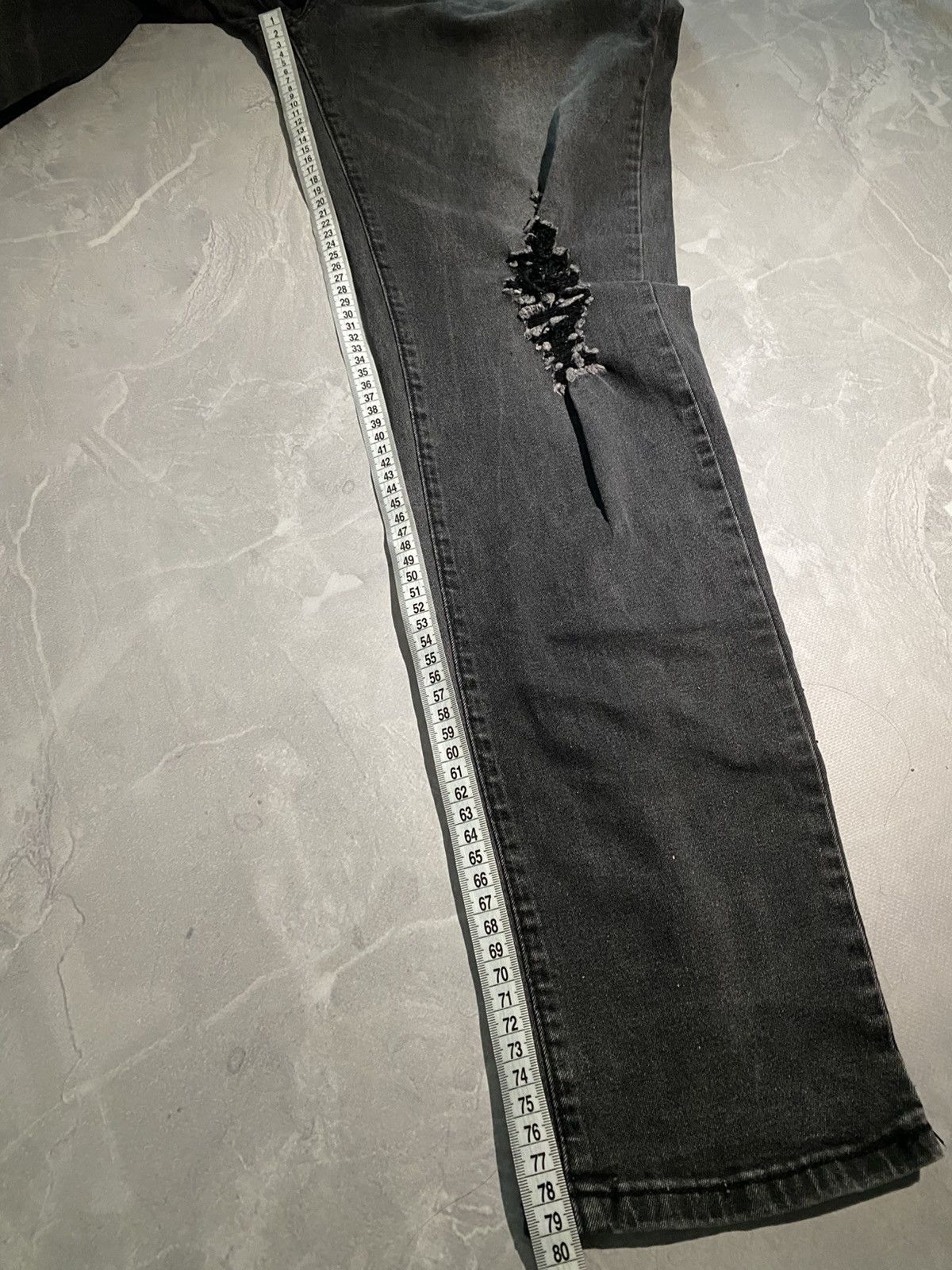 Vintage Faded Black Slim Fit Distressed Jeans 2000s / Y2K Drip Size US 36 / EU 52 - 9 Thumbnail