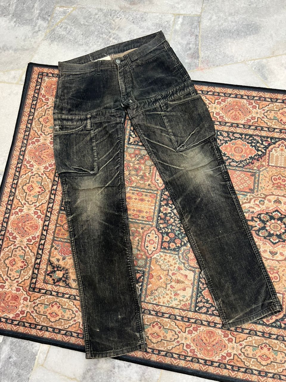 Final Home Final Home Corduroy Distressed Cargo Pants Size US 30 / EU 46 - 2 Thumbnail