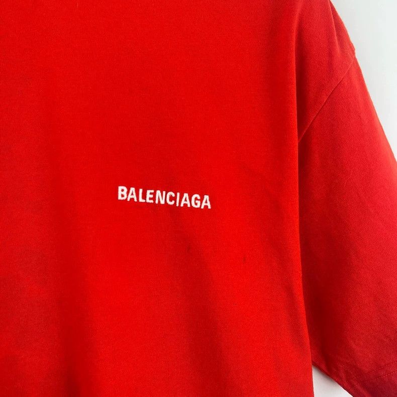 Balenciaga Balenciaga Red lettering logo embroidery short sleeve Size US XS / EU 42 / 0 - 4 Thumbnail